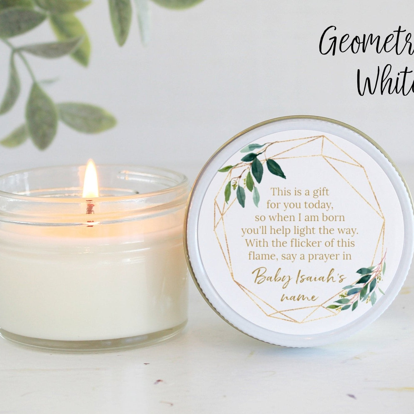 Greenery Baby Shower Poem Favor - The Dancing Wick