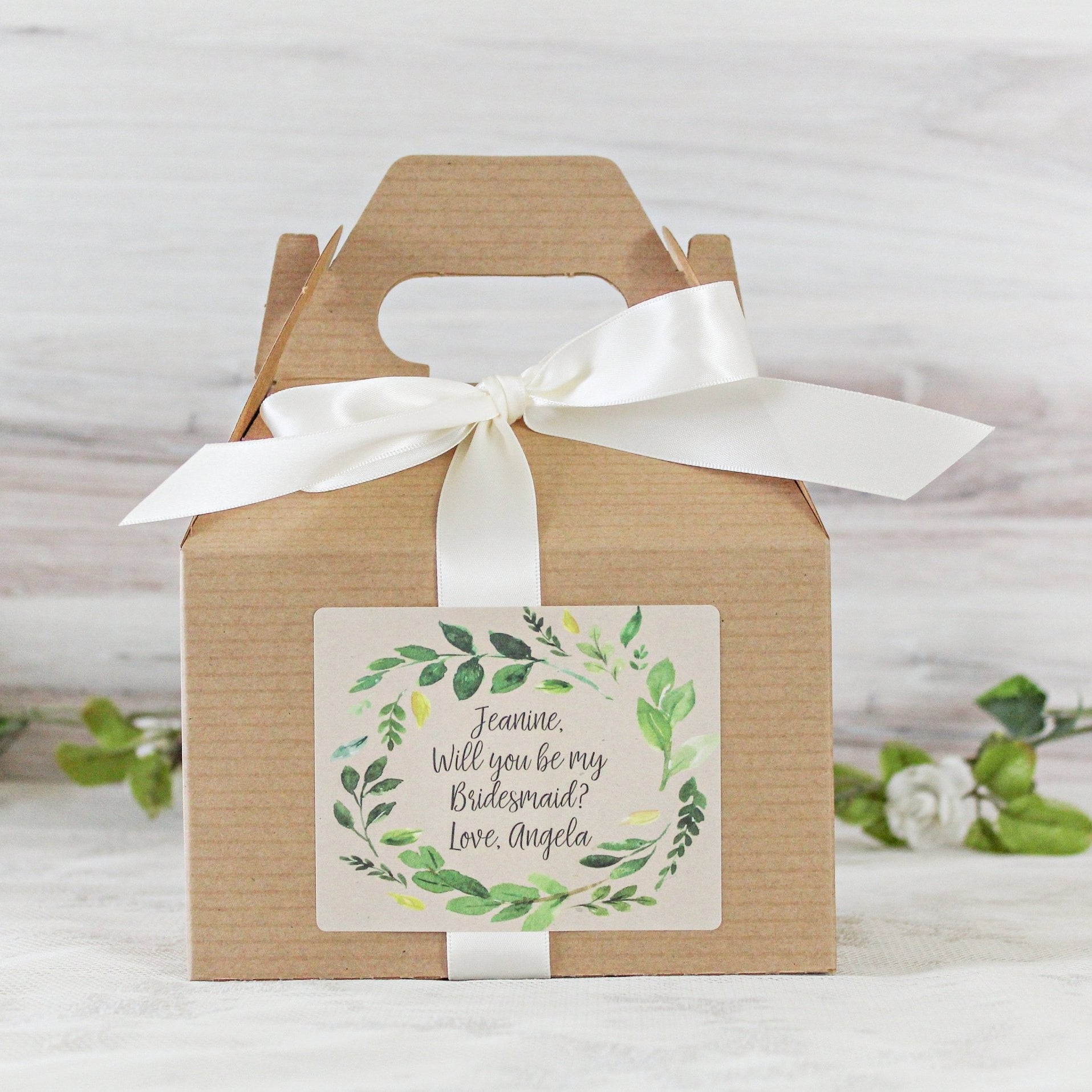 Greenery Light Up Wedding Gift Box - The Dancing Wick