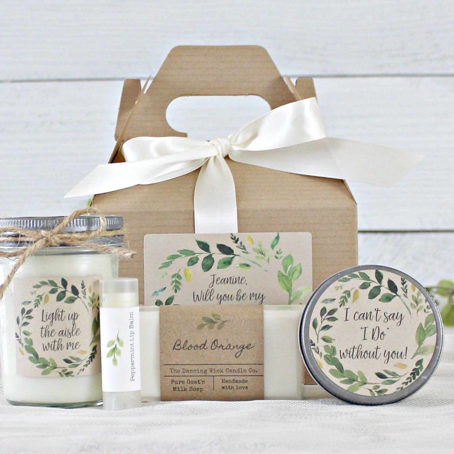 Greenery Light Up Wedding Gift Box - The Dancing Wick