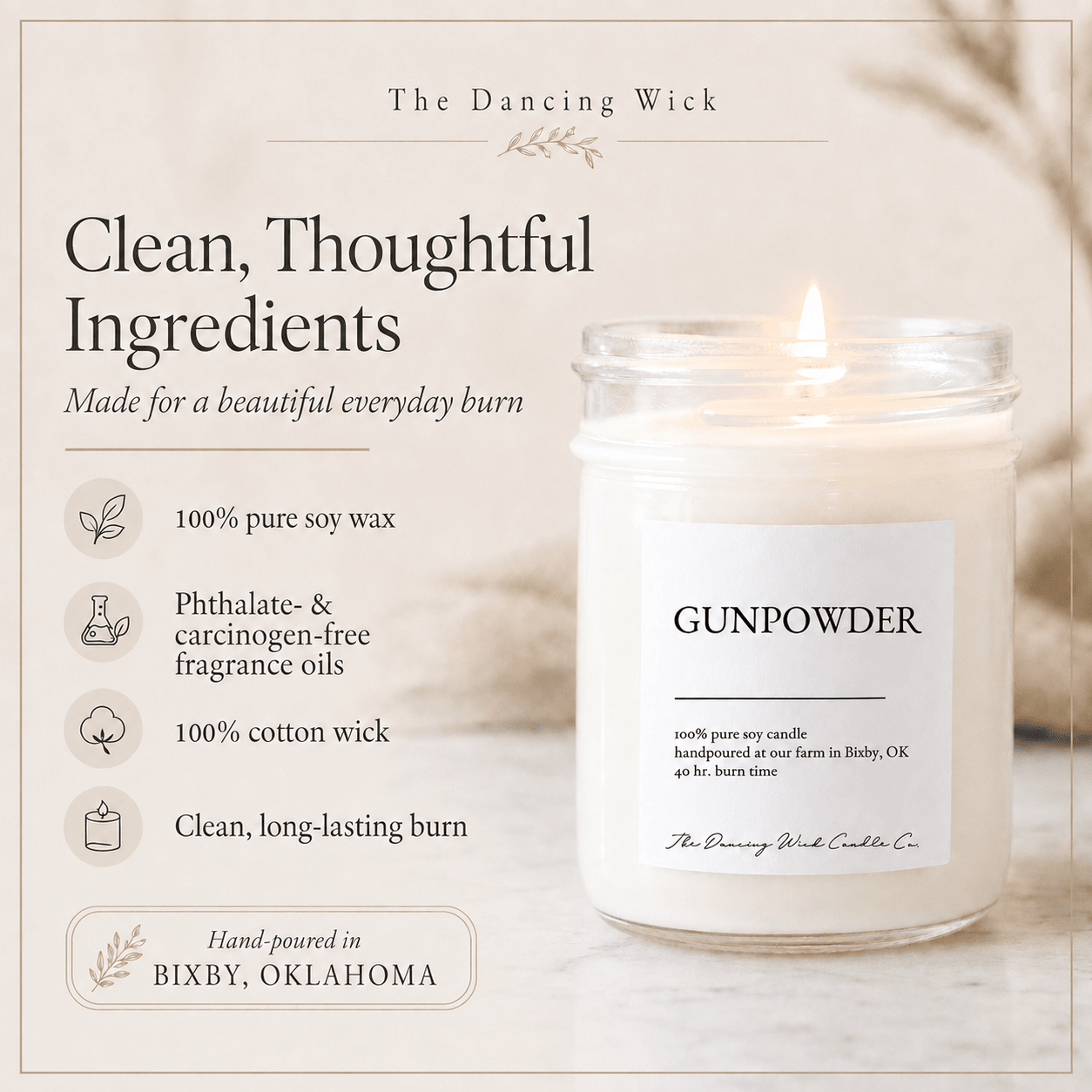 Gunpowder - TDW Signature Candle - The Dancing Wick