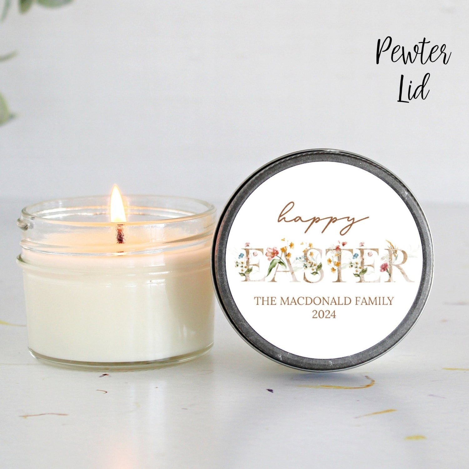 Happy Easter Glass Favor - The Dancing Wick