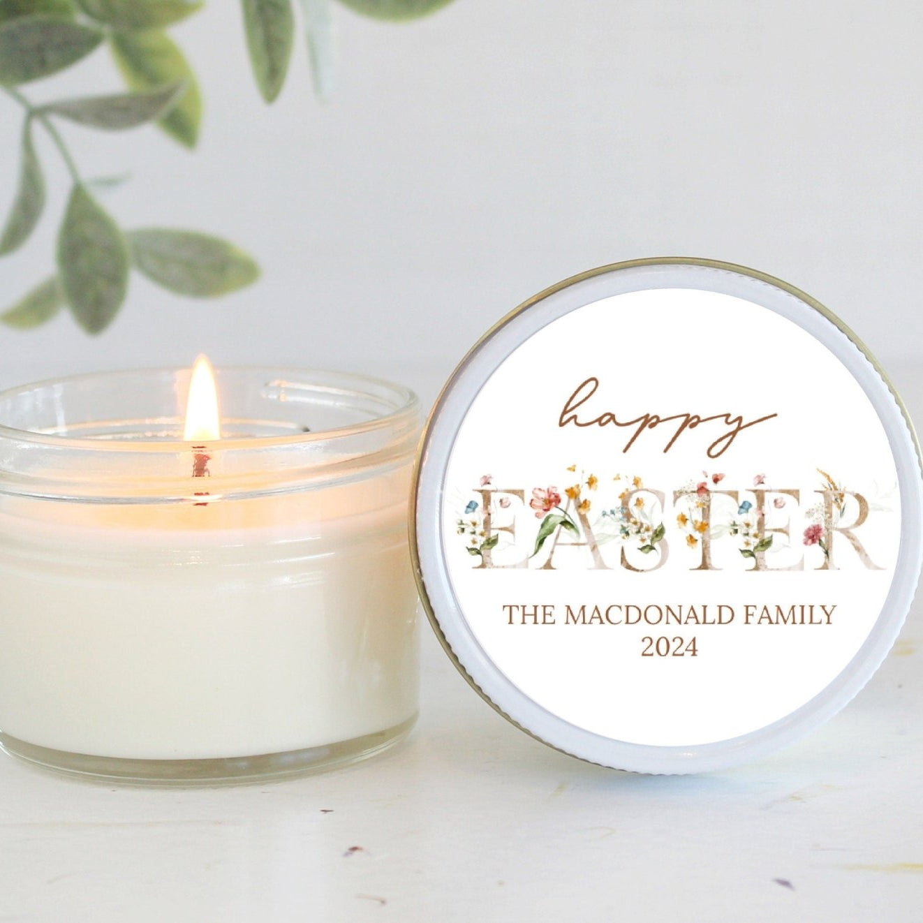 Happy Easter Glass Favor - The Dancing Wick