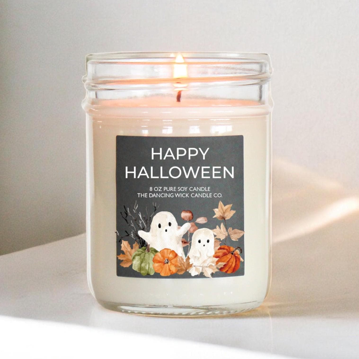 Happy Halloween Ghost Candle - The Dancing Wick