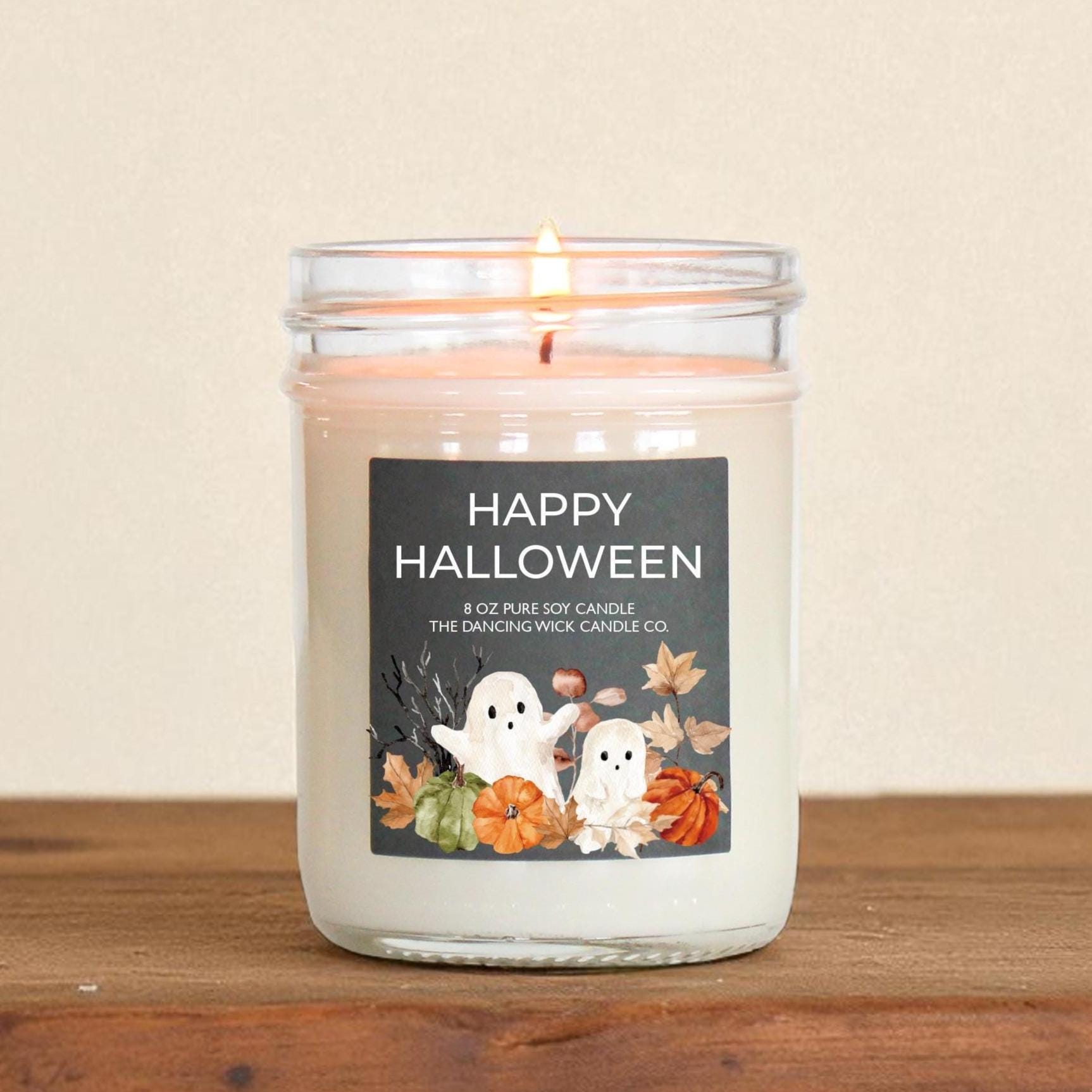 Happy Halloween Ghost Candle - The Dancing Wick