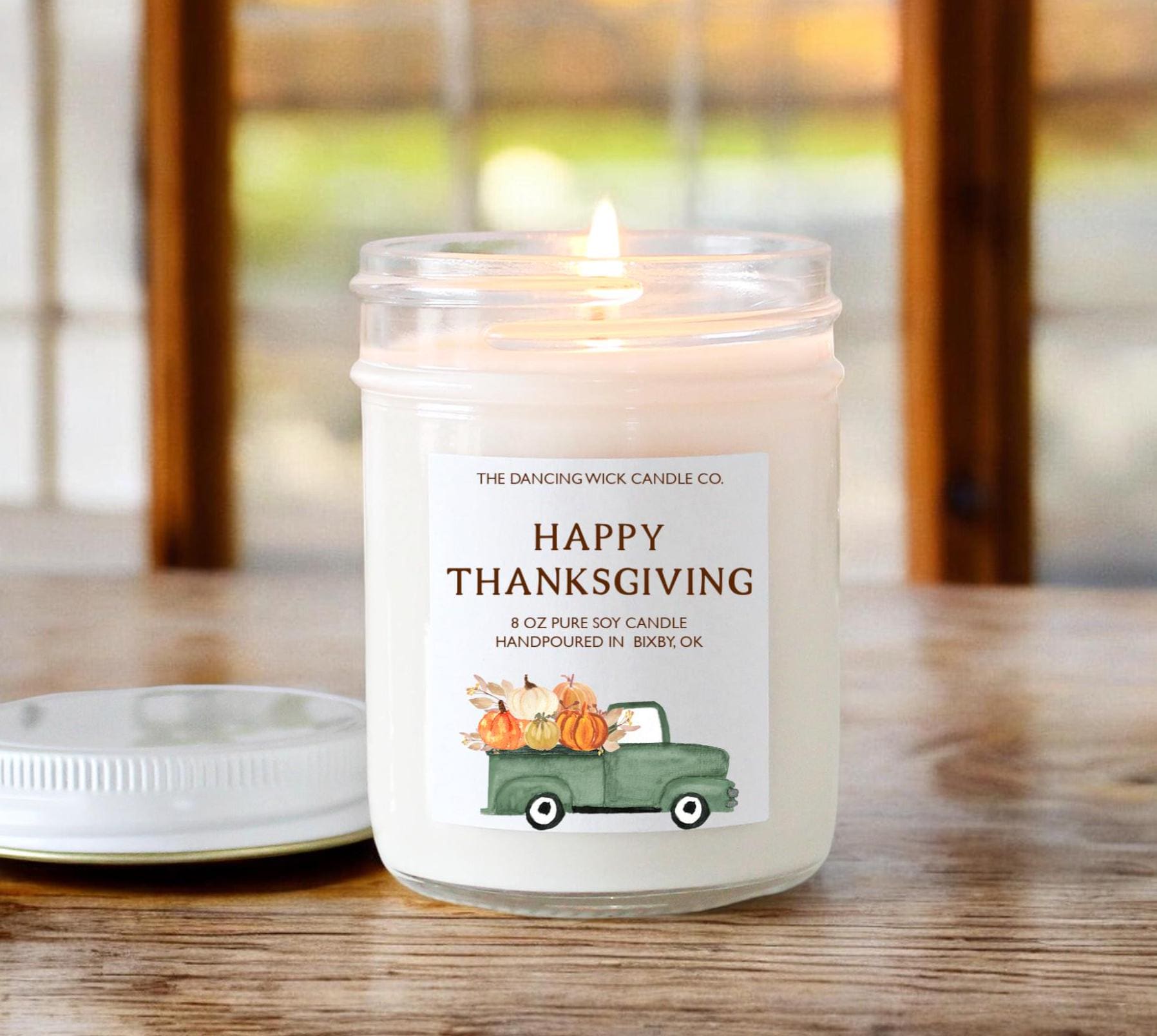 Happy Thanksgiving Truck Candle - The Dancing Wick