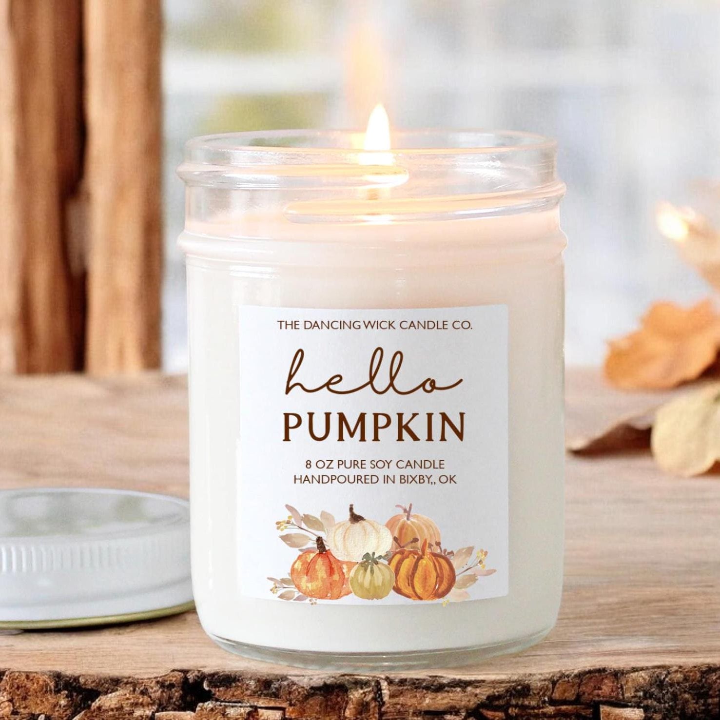 Hello Pumpkin Fall Candle - The Dancing Wick