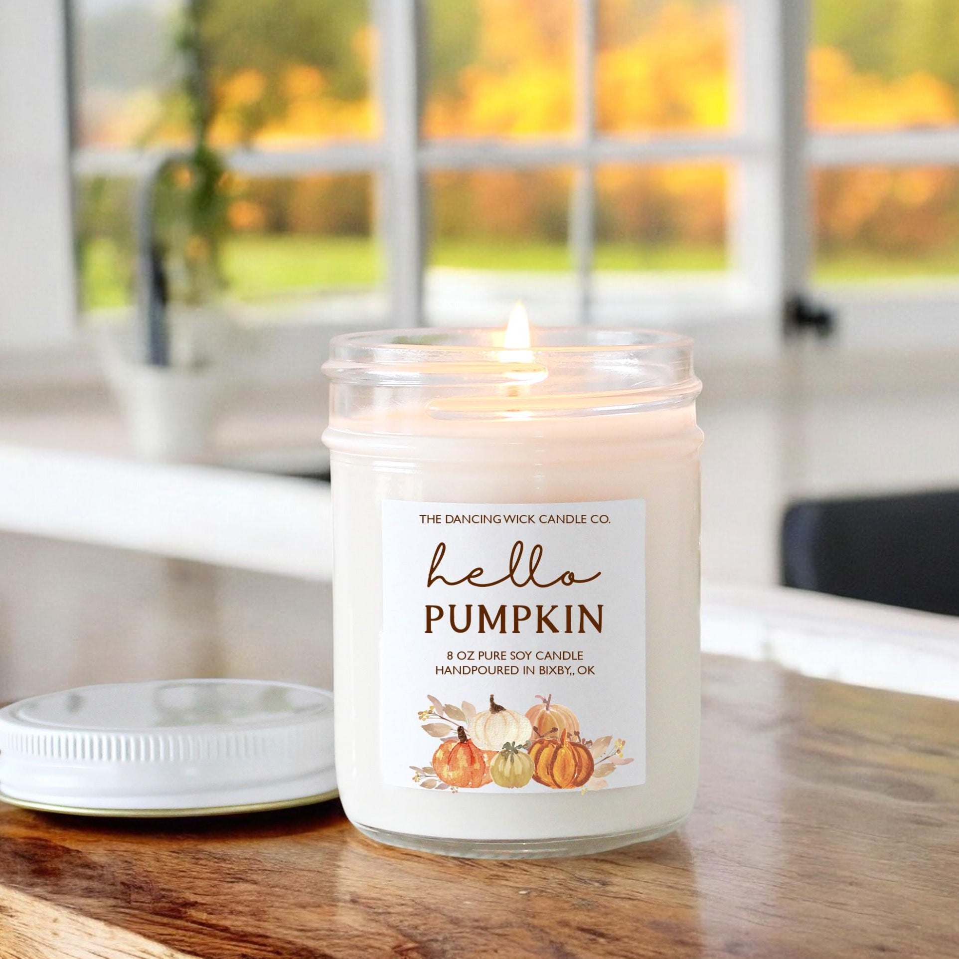 Hello Pumpkin Fall Candle - The Dancing Wick
