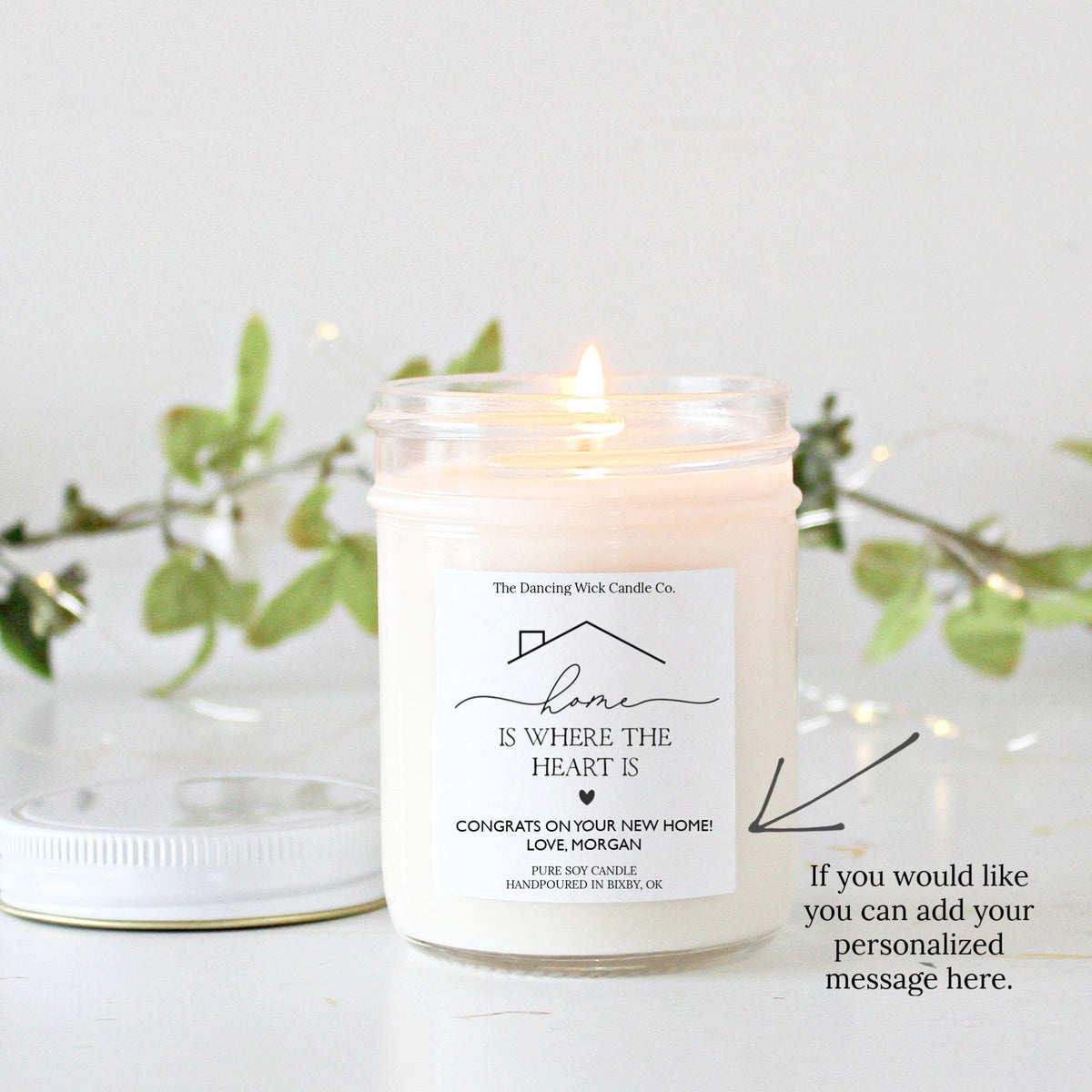 Home is Where the Heart Is Personalized Candle - The Dancing Wick