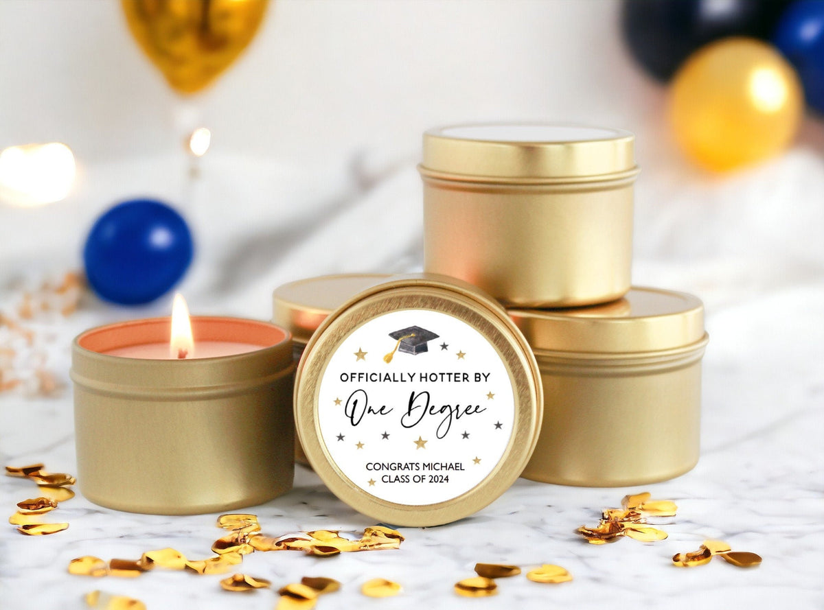 Hotter by One Degree Graduation Party Tins- Set of 10 - The Dancing Wick