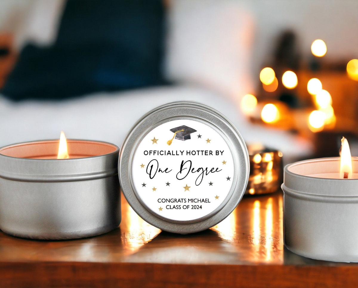 Hotter by One Degree Graduation Party Tins- Set of 10 - The Dancing Wick