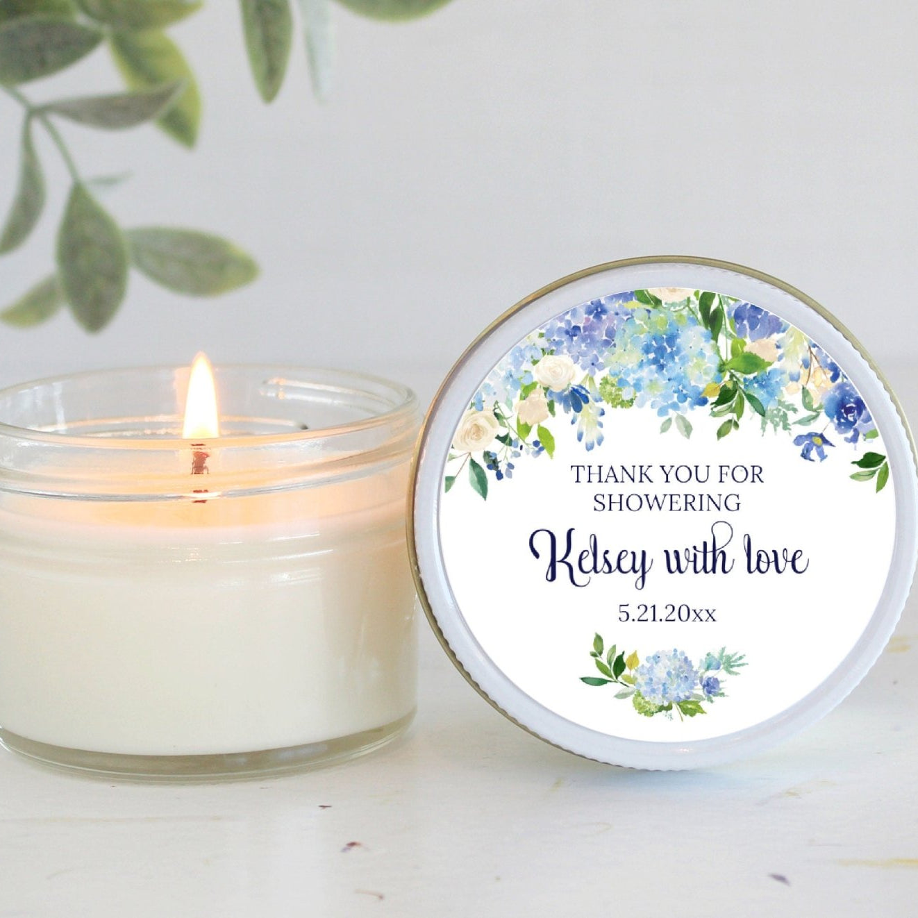 Hydrangea Bridal Shower Favors - The Dancing Wick