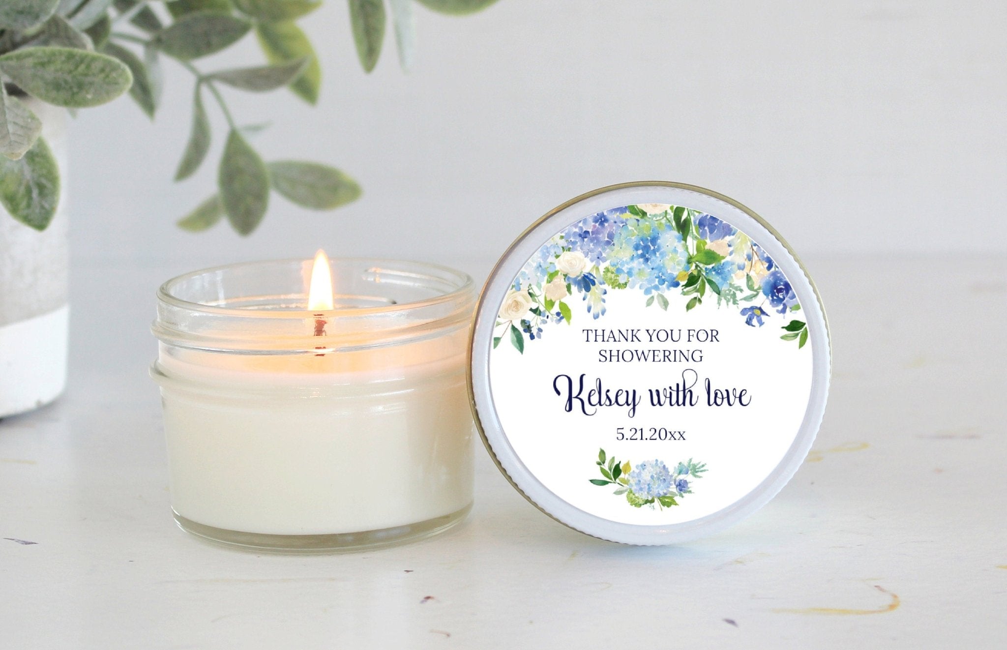 Hydrangea Bridal Shower Favors - The Dancing Wick