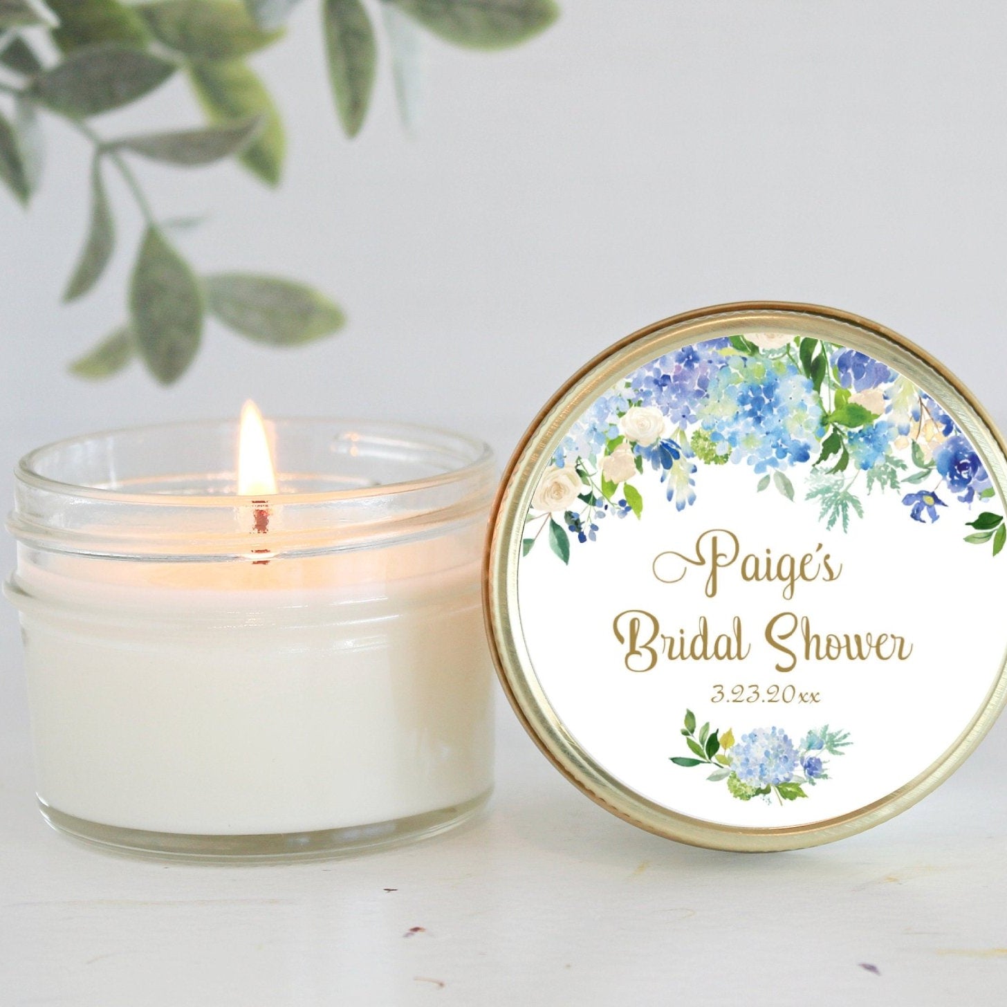 Hydrangea Bridal Shower Favors - The Dancing Wick