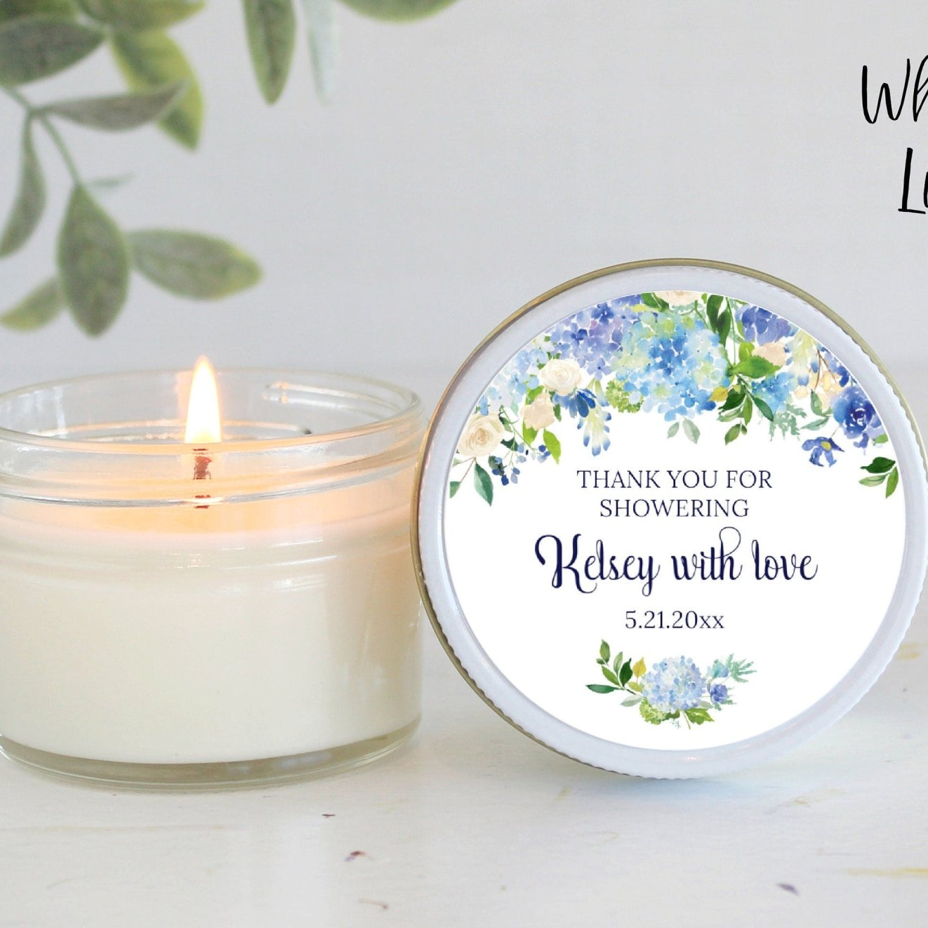 Hydrangea Bridal Shower Favors - The Dancing Wick