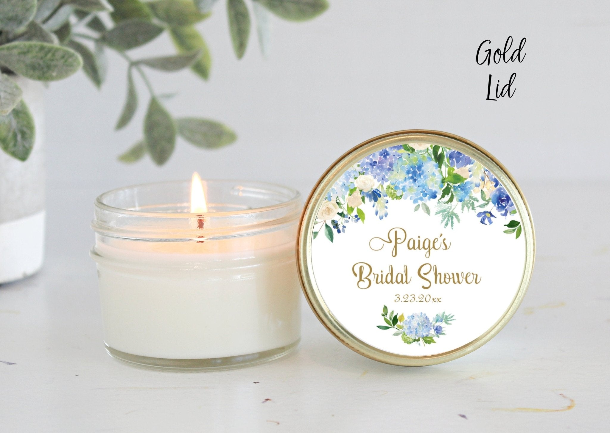 Hydrangea Bridal Shower Favors - The Dancing Wick