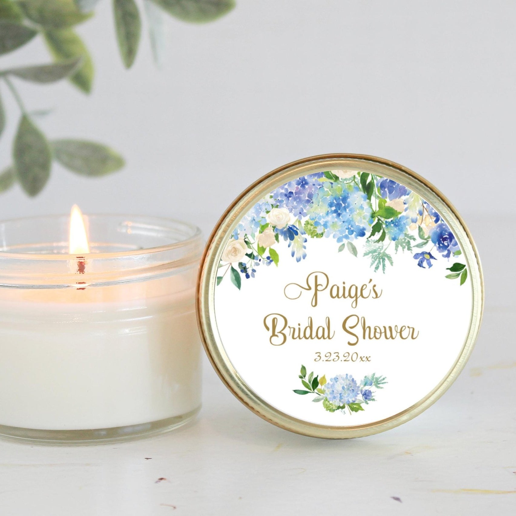 Hydrangea Bridal Shower Favors - The Dancing Wick