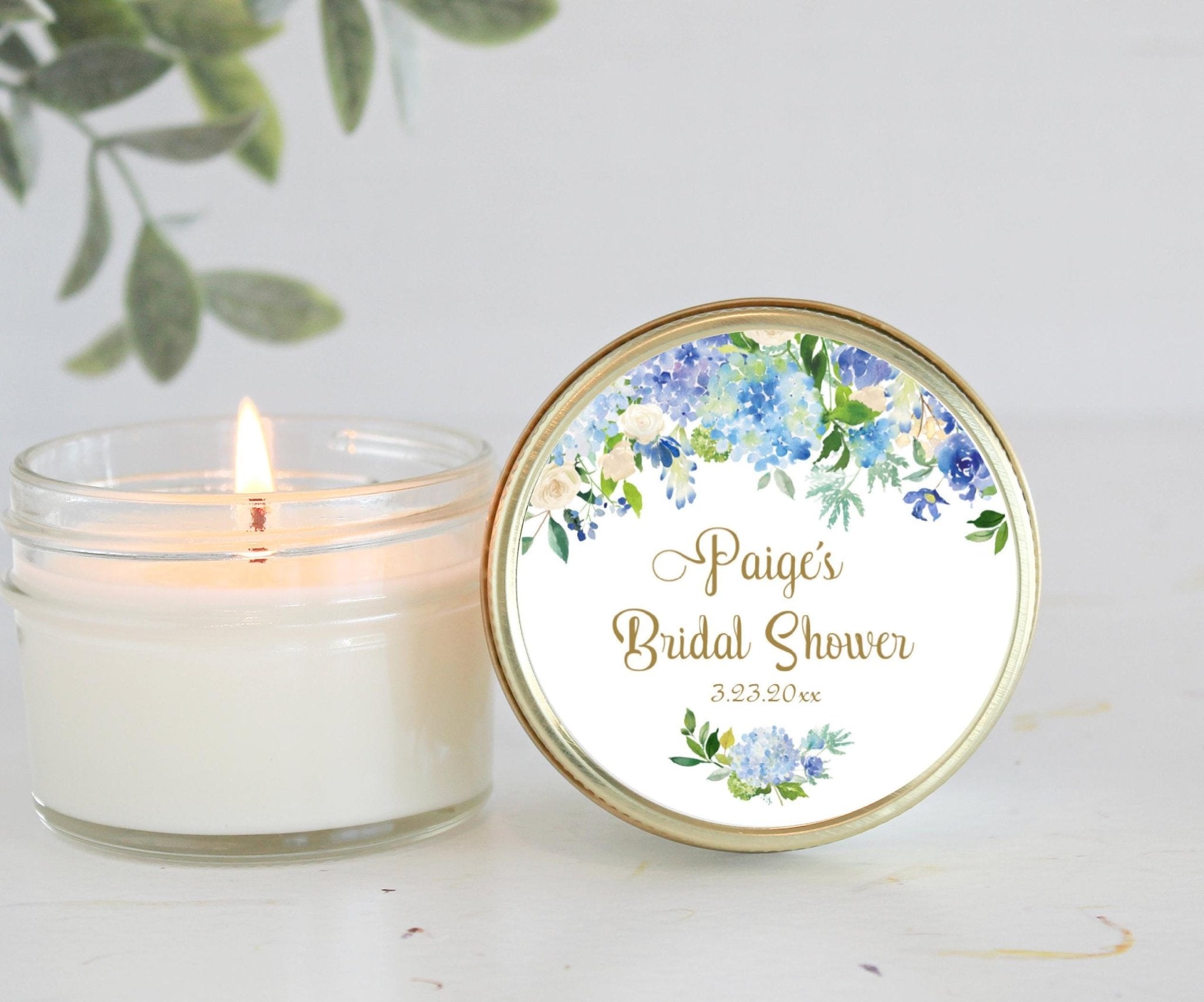Hydrangea Bridal Shower Favors - The Dancing Wick