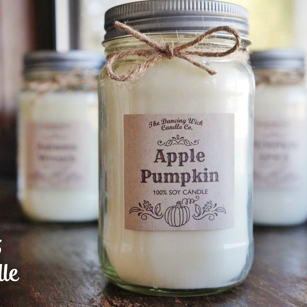 Fall Candle / Pure Soy / Autumn Candle / Fall Decor / Container Candle//Mason Jar Candle//16 oz. Candle/ 8 oz. Candle/Hand Poured/ Dye Free