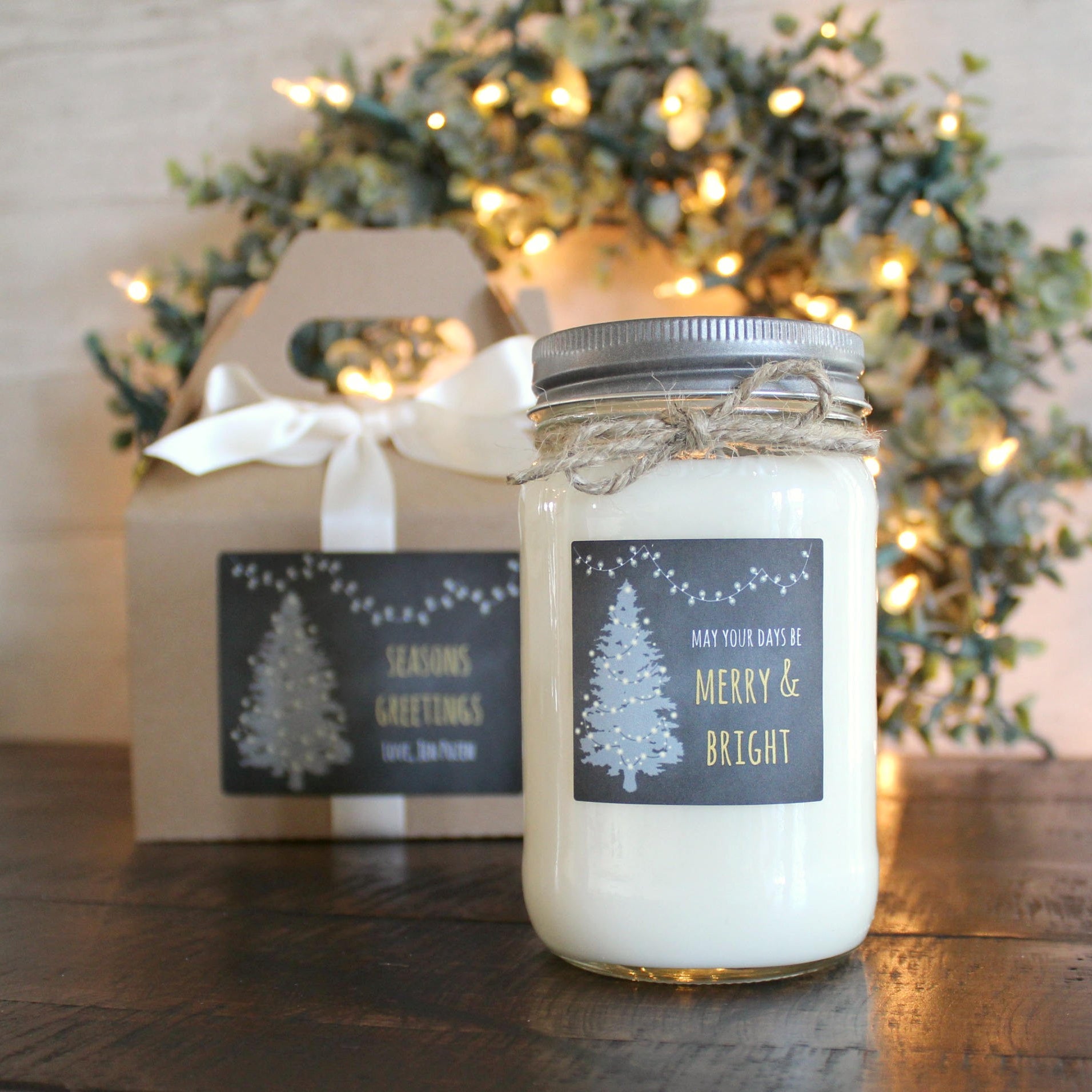 Christmas Tree Candle / May Your Days Be Merry and Bright / Holiday Gift / Personalized Christmas / Personalized Holiday / Happy Holidays