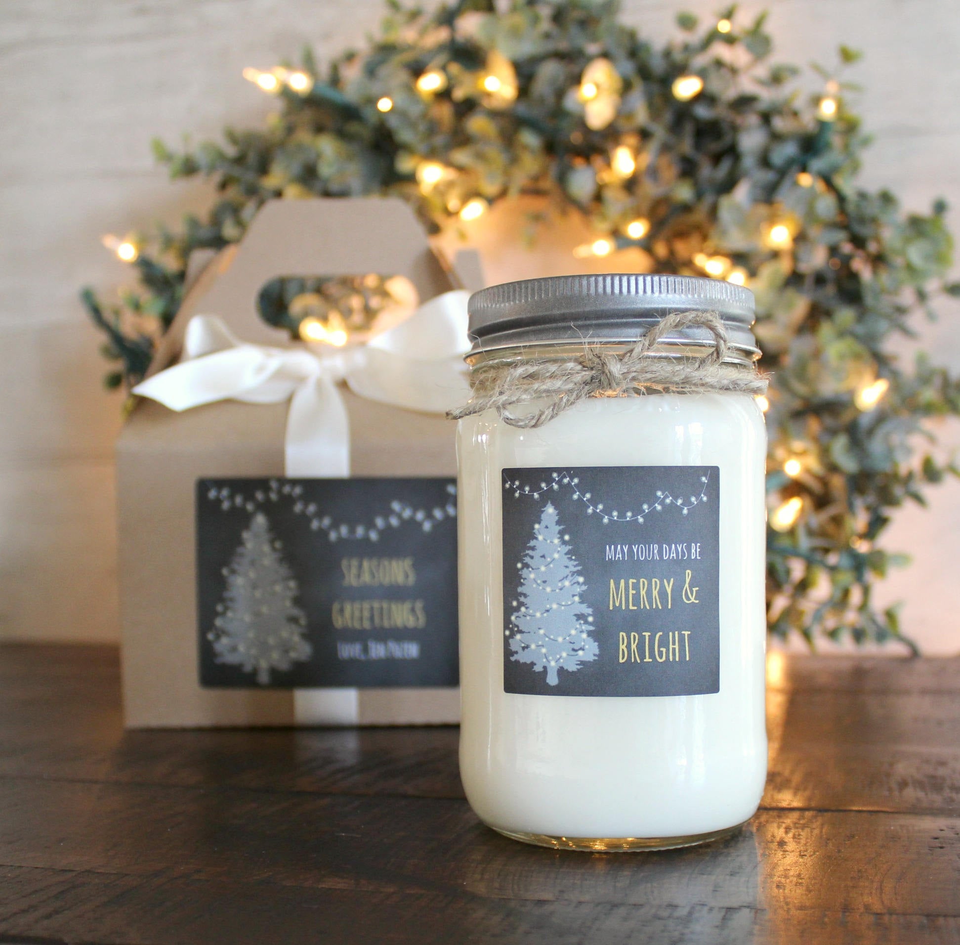 Christmas Tree Candle / May Your Days Be Merry and Bright / Holiday Gift / Personalized Christmas / Personalized Holiday / Happy Holidays