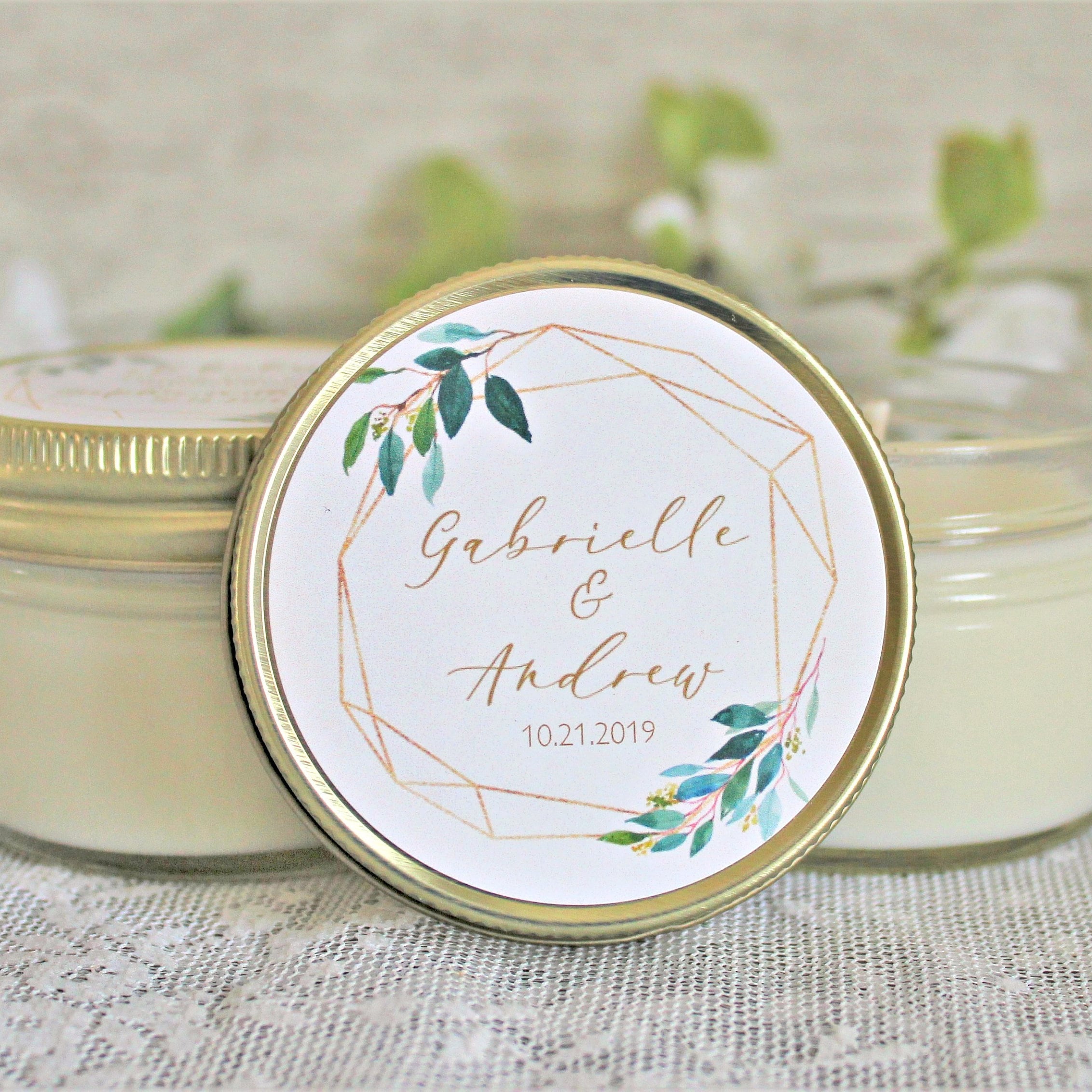Greenery & Gold Wedding Favor