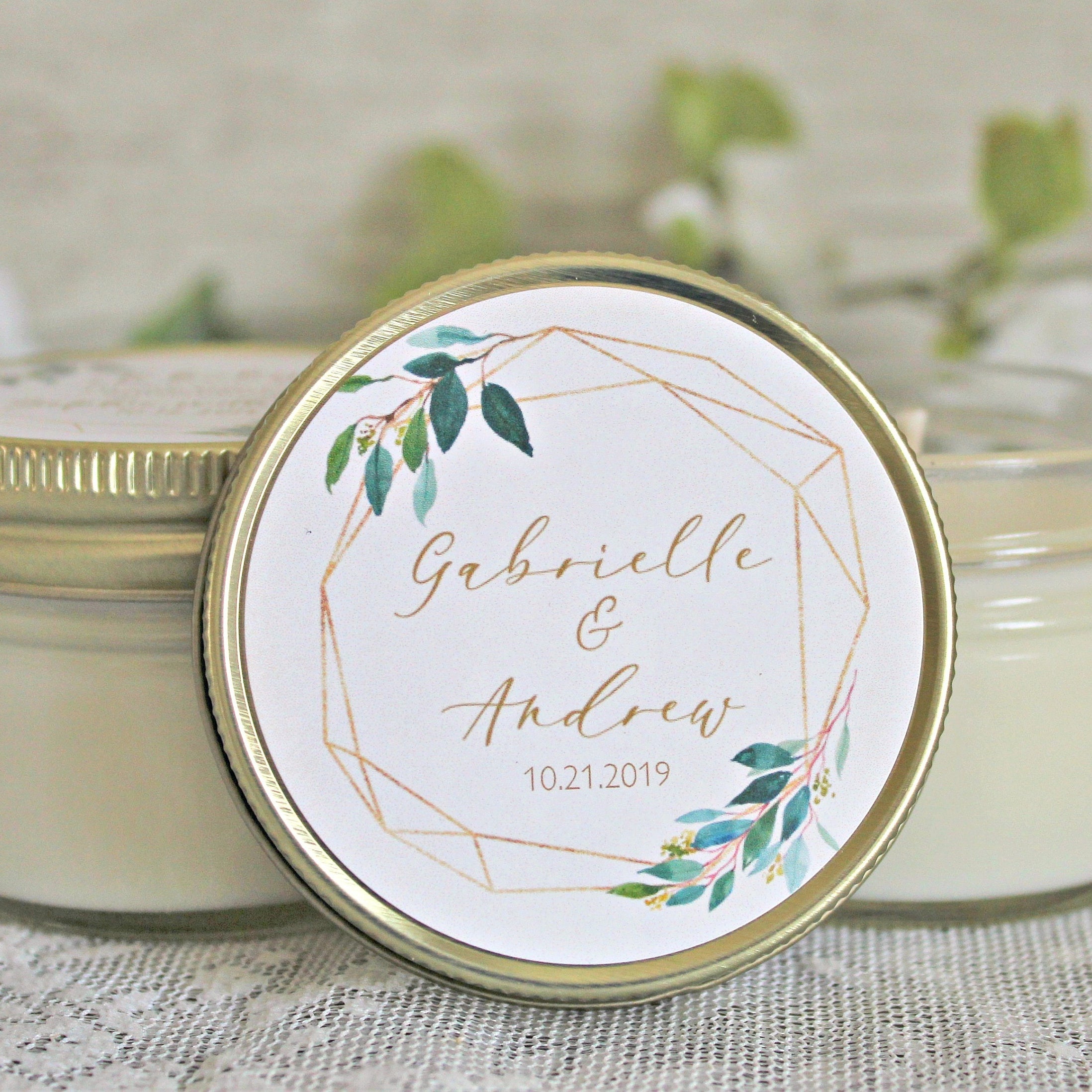 Greenery & Gold Wedding Favor
