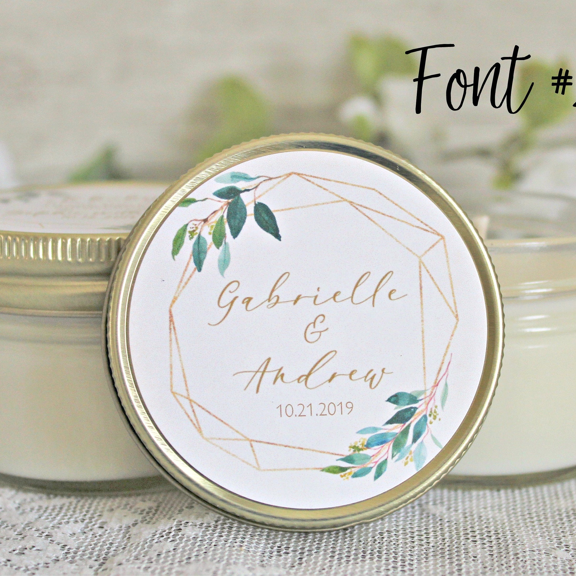 Greenery & Gold Wedding Favor