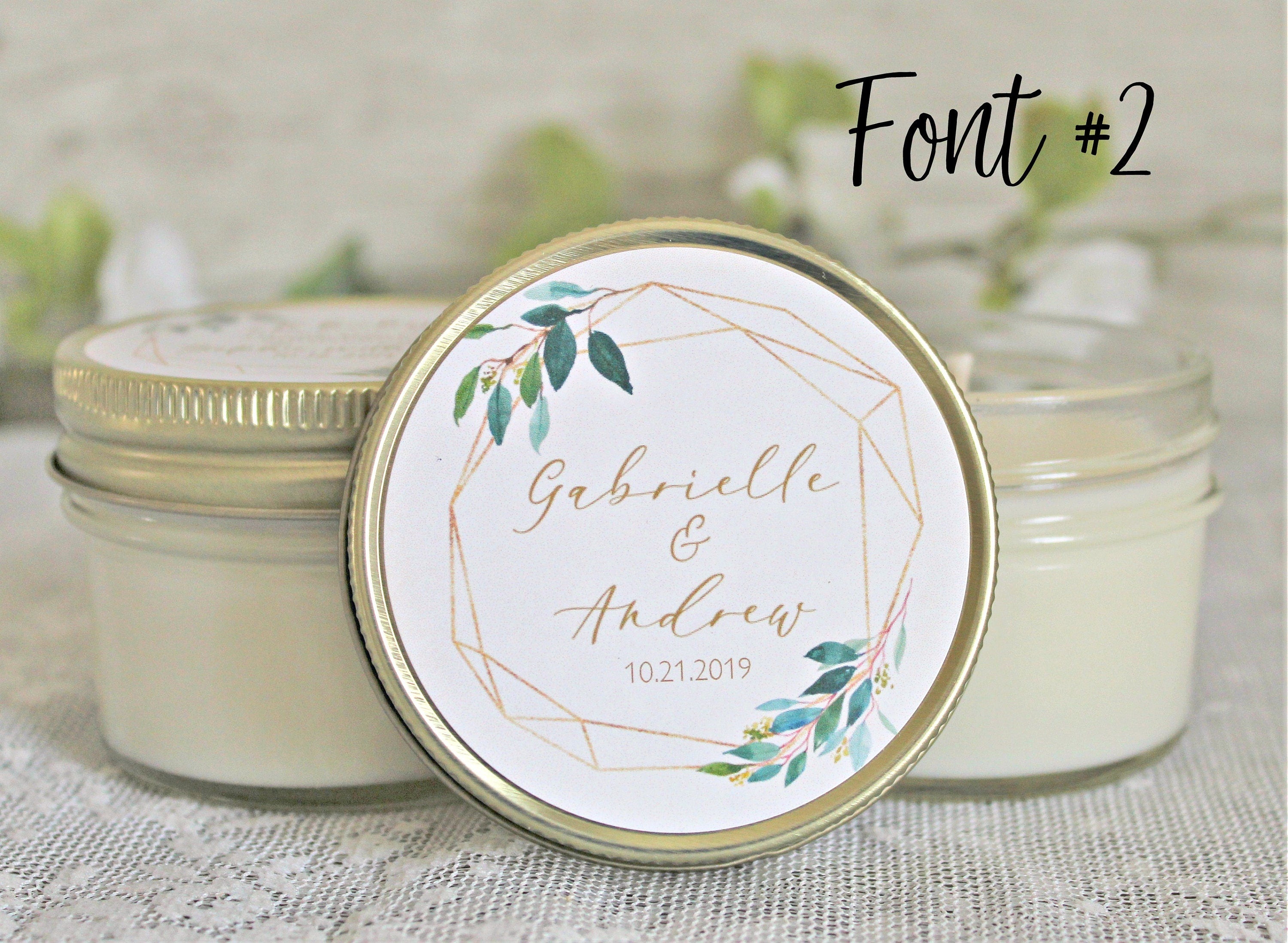 Greenery & Gold Wedding Favor