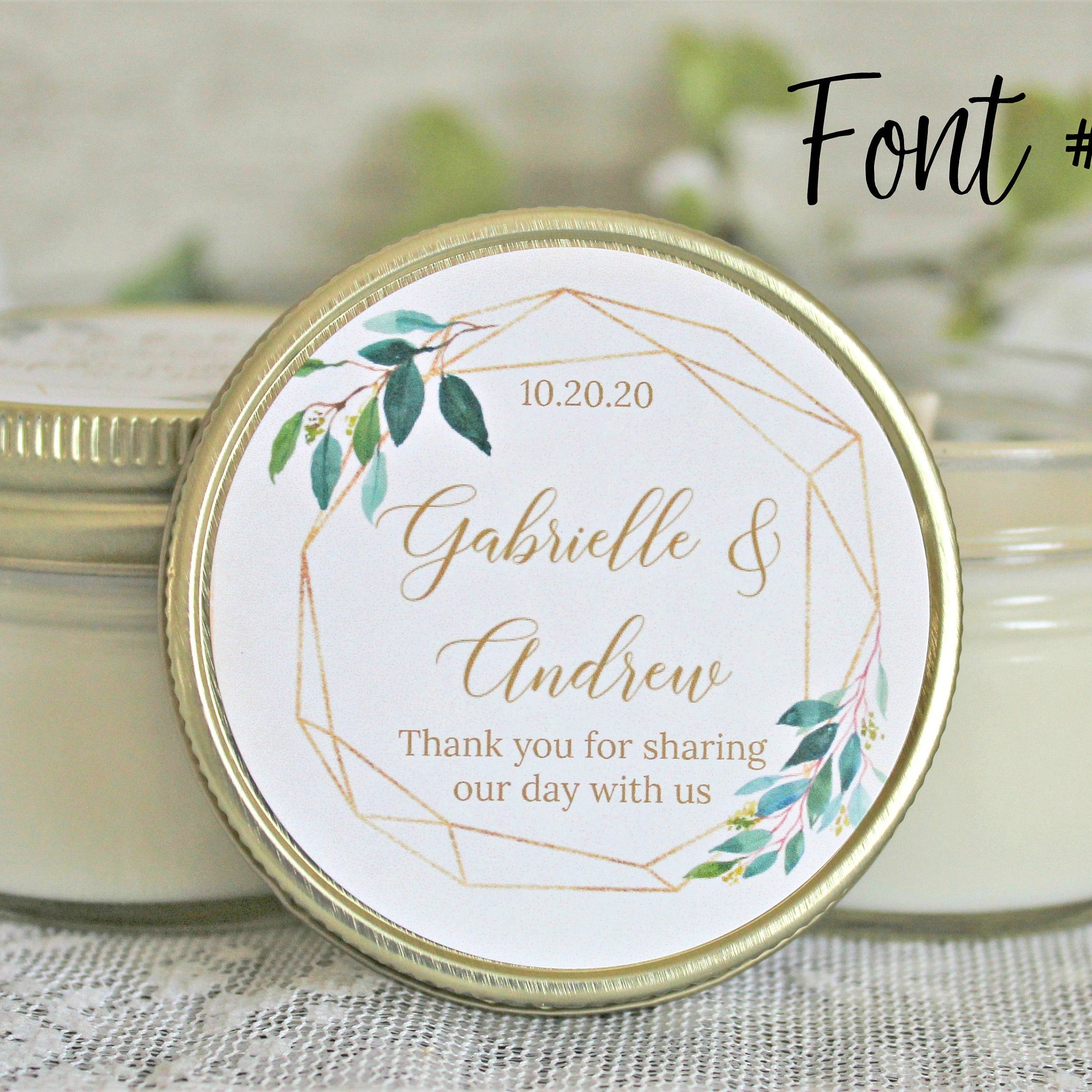 Greenery & Gold Wedding Favor