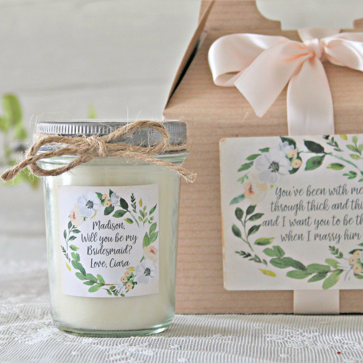 Greenery Bridesmaid Proposal Box