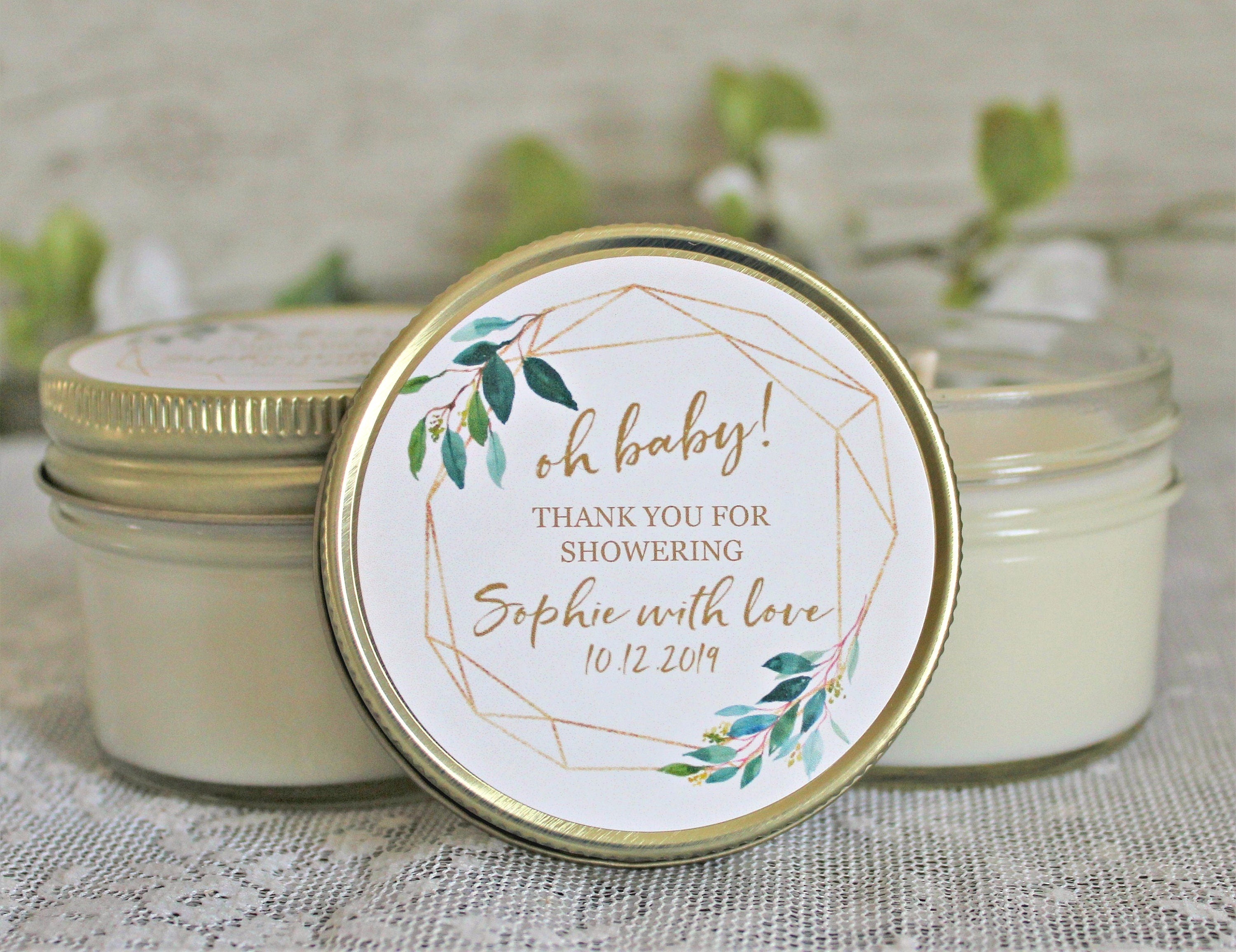 Gold & Greenery Baby Shower Favors