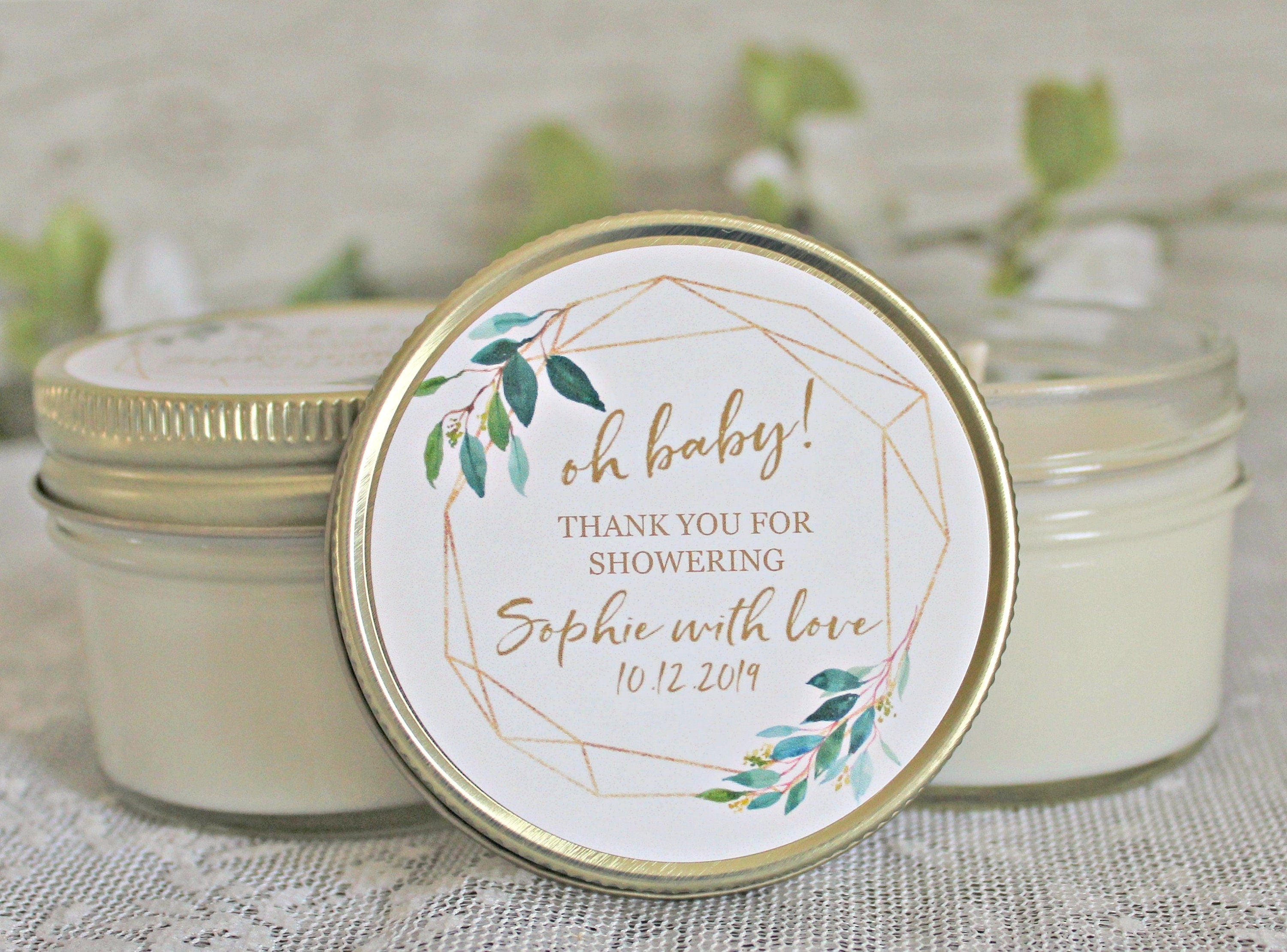 Gold & Greenery Baby Shower Favors