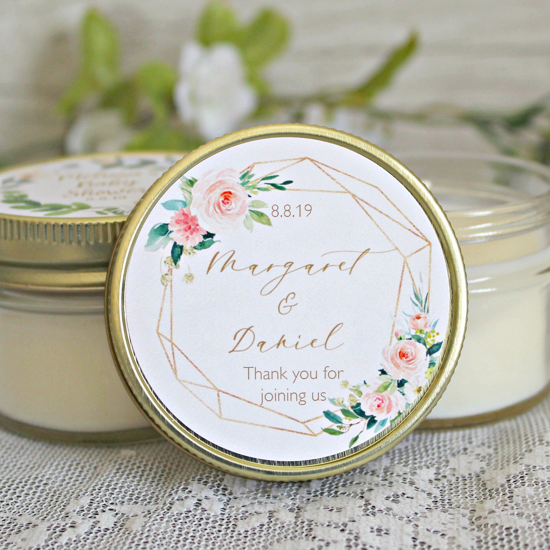 Blush & gold Bridal Shower favors