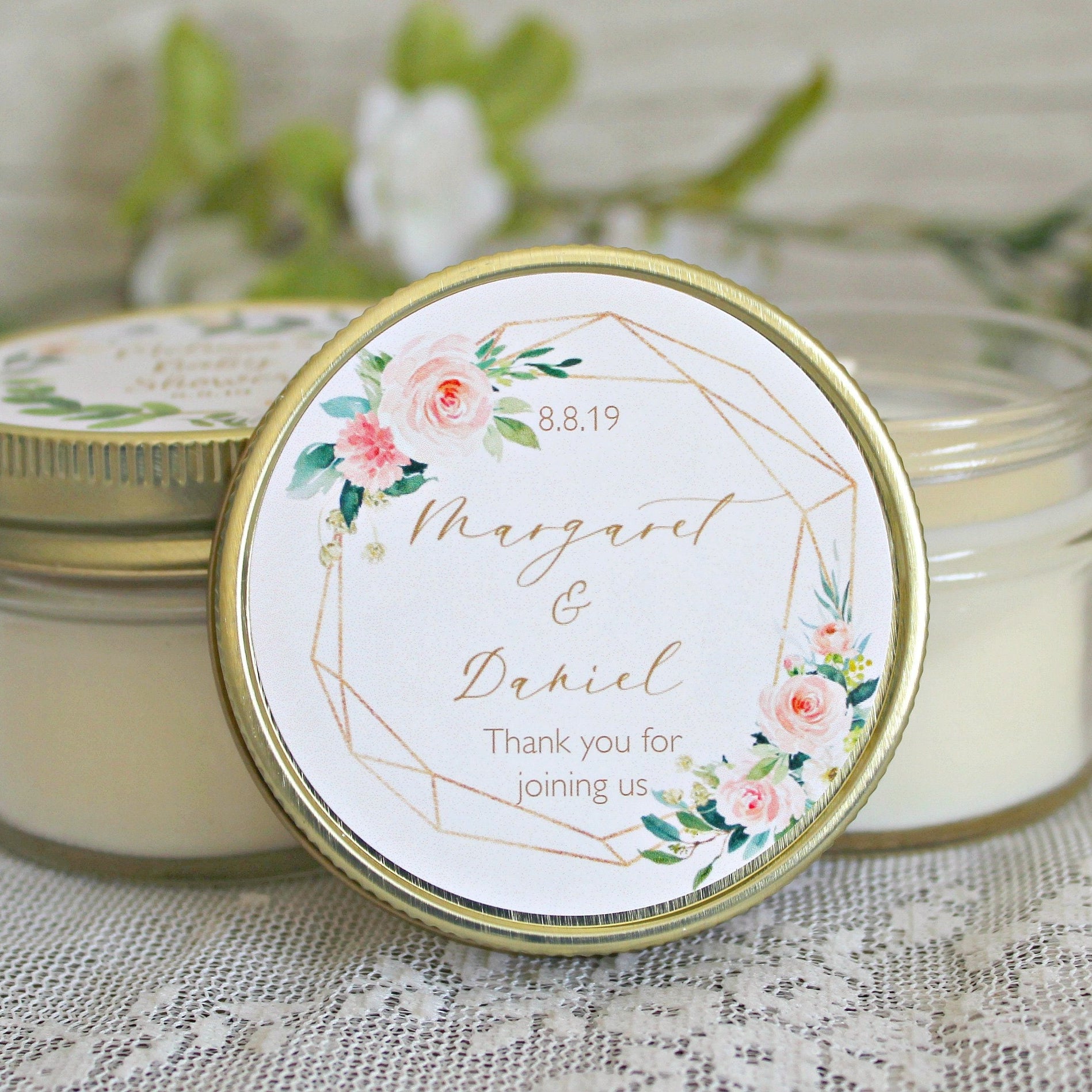 Blush & gold Bridal Shower favors