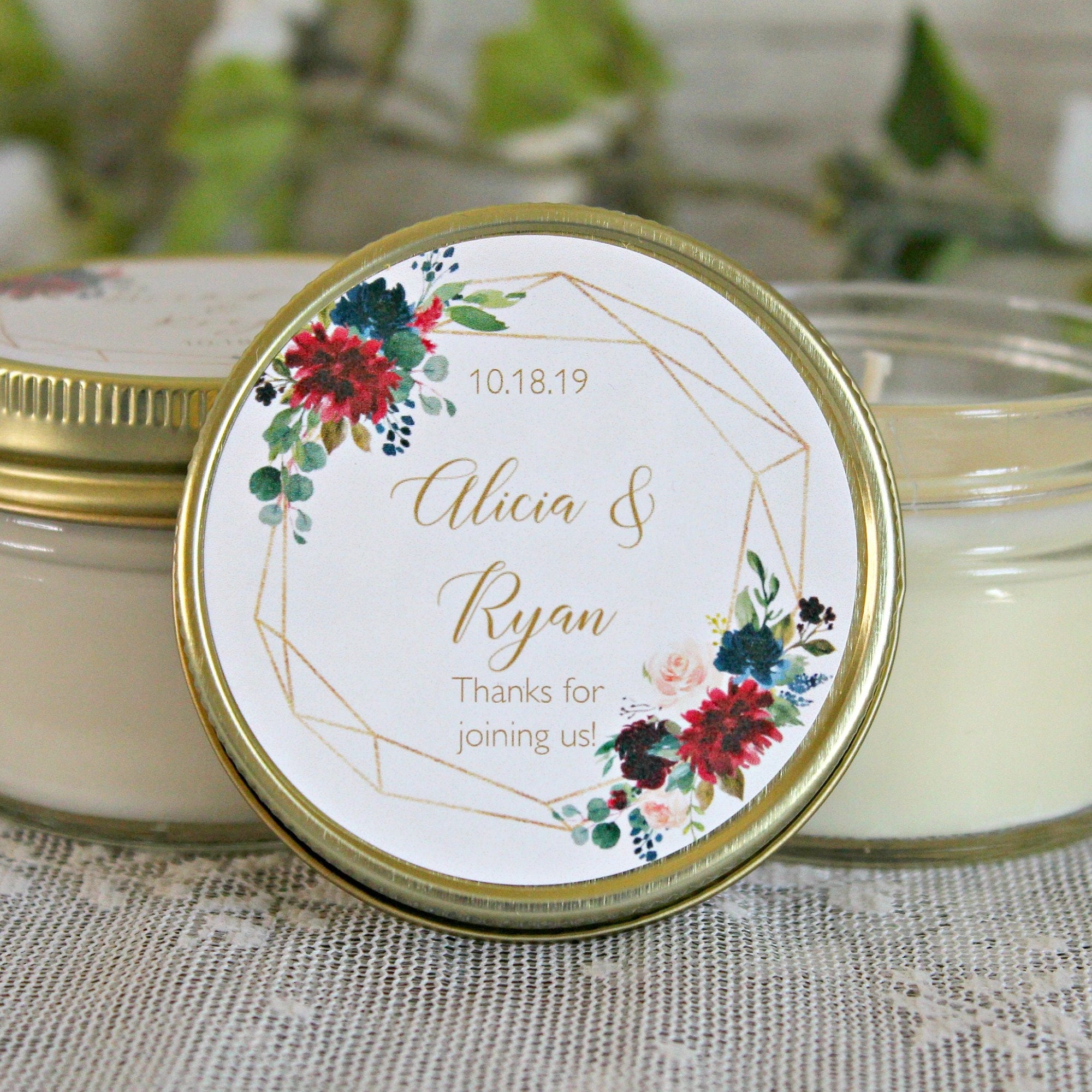 Navy, Burgundy & Gold Wedding Favor