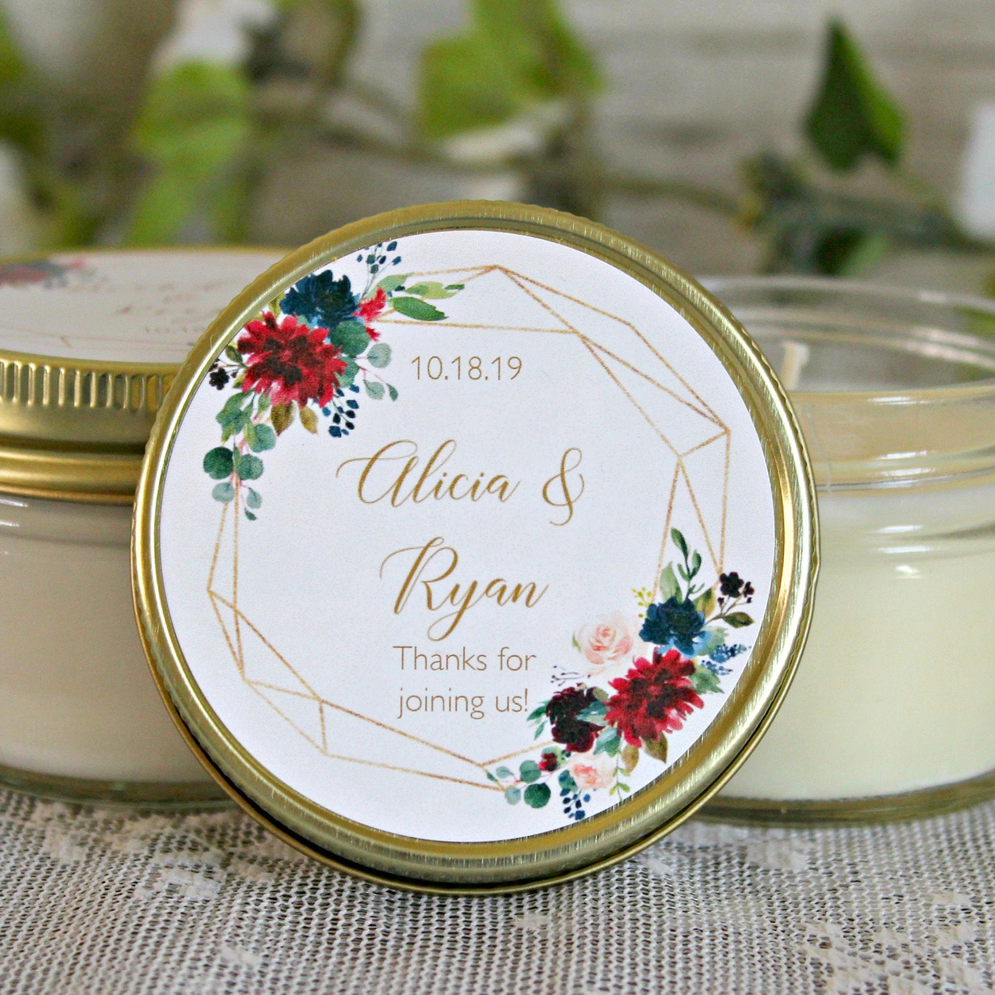 Navy, Burgundy & Gold Wedding Favor