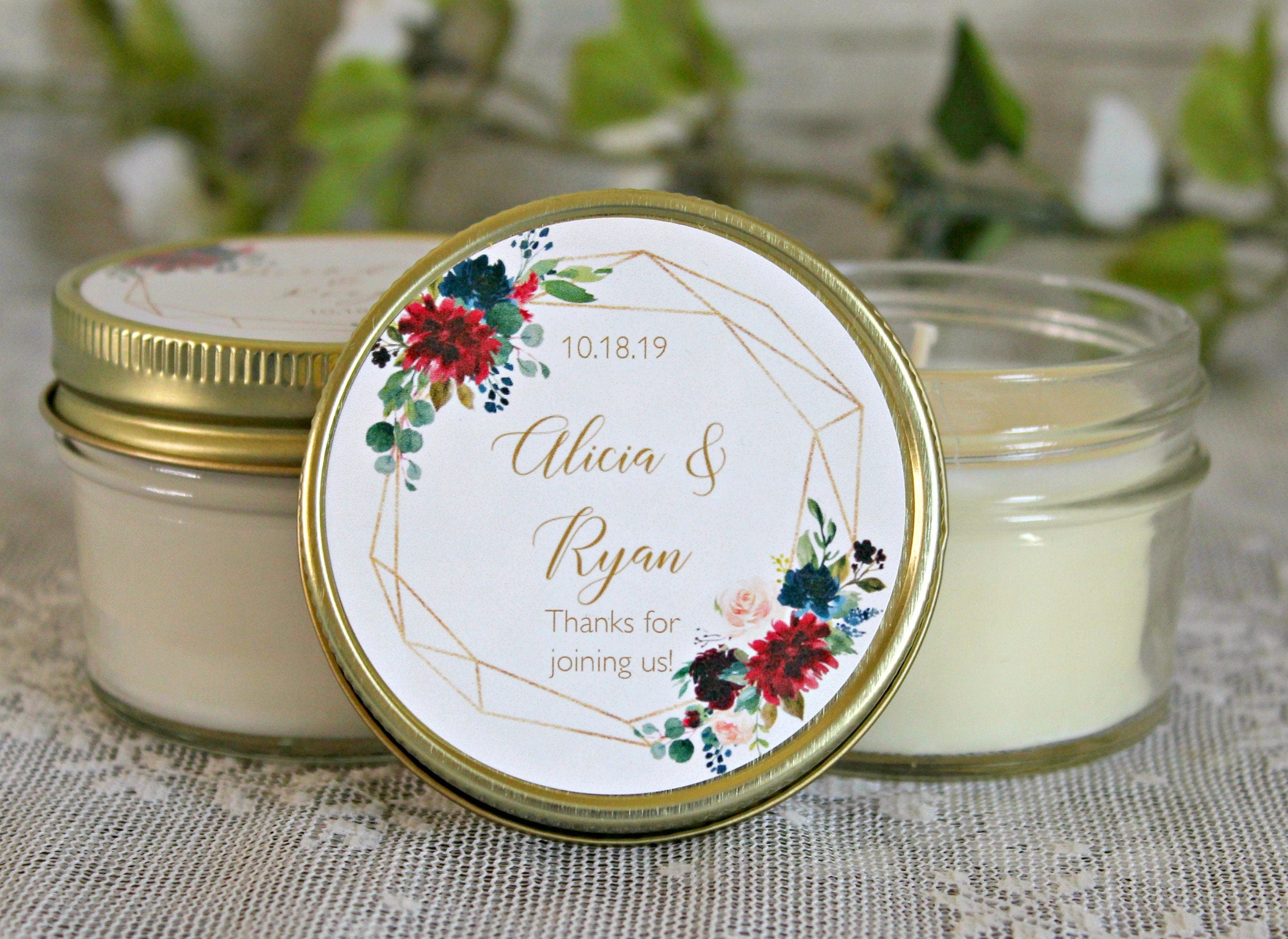Navy, Burgundy & Gold Wedding Favor