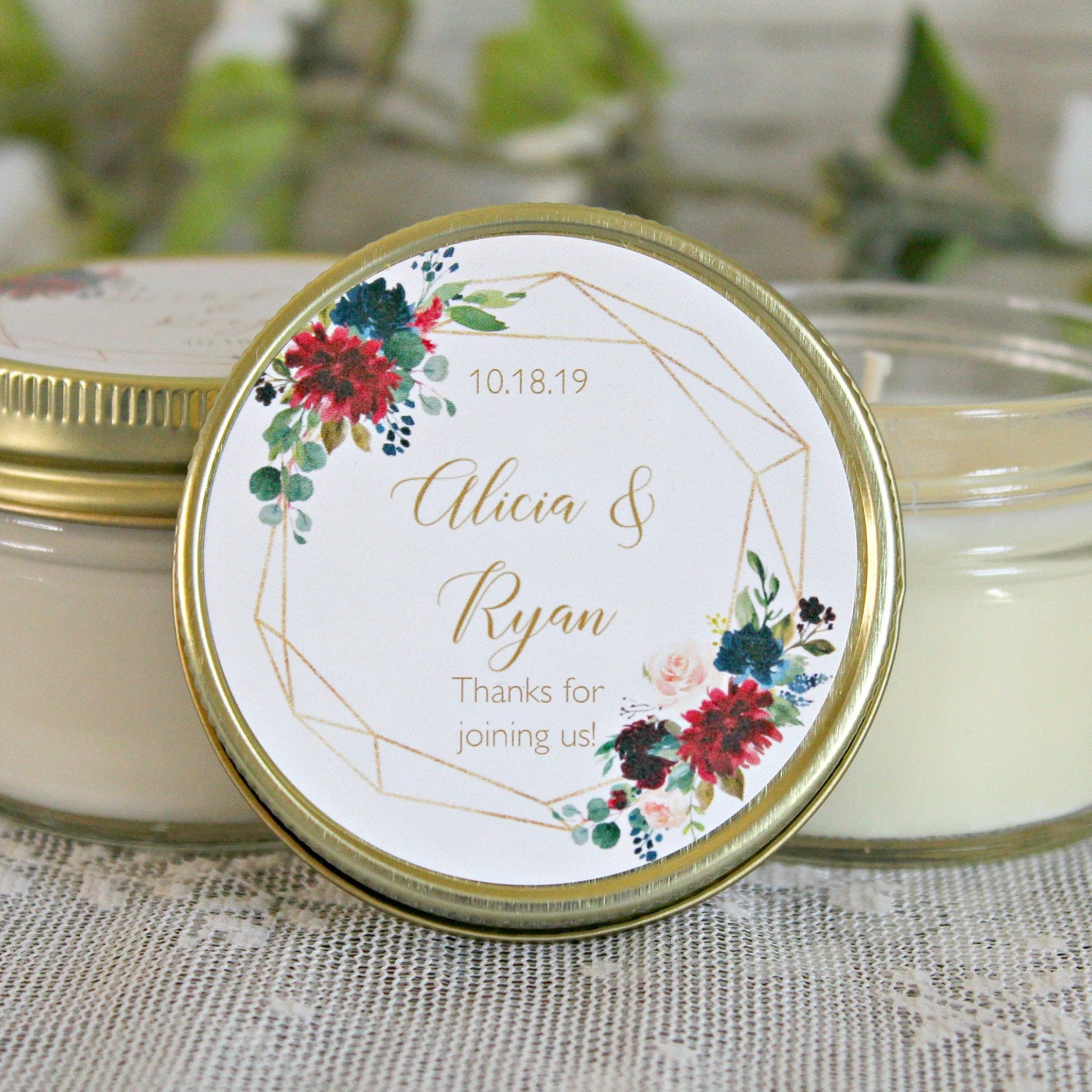 Navy, Burgundy & Gold Wedding Favor