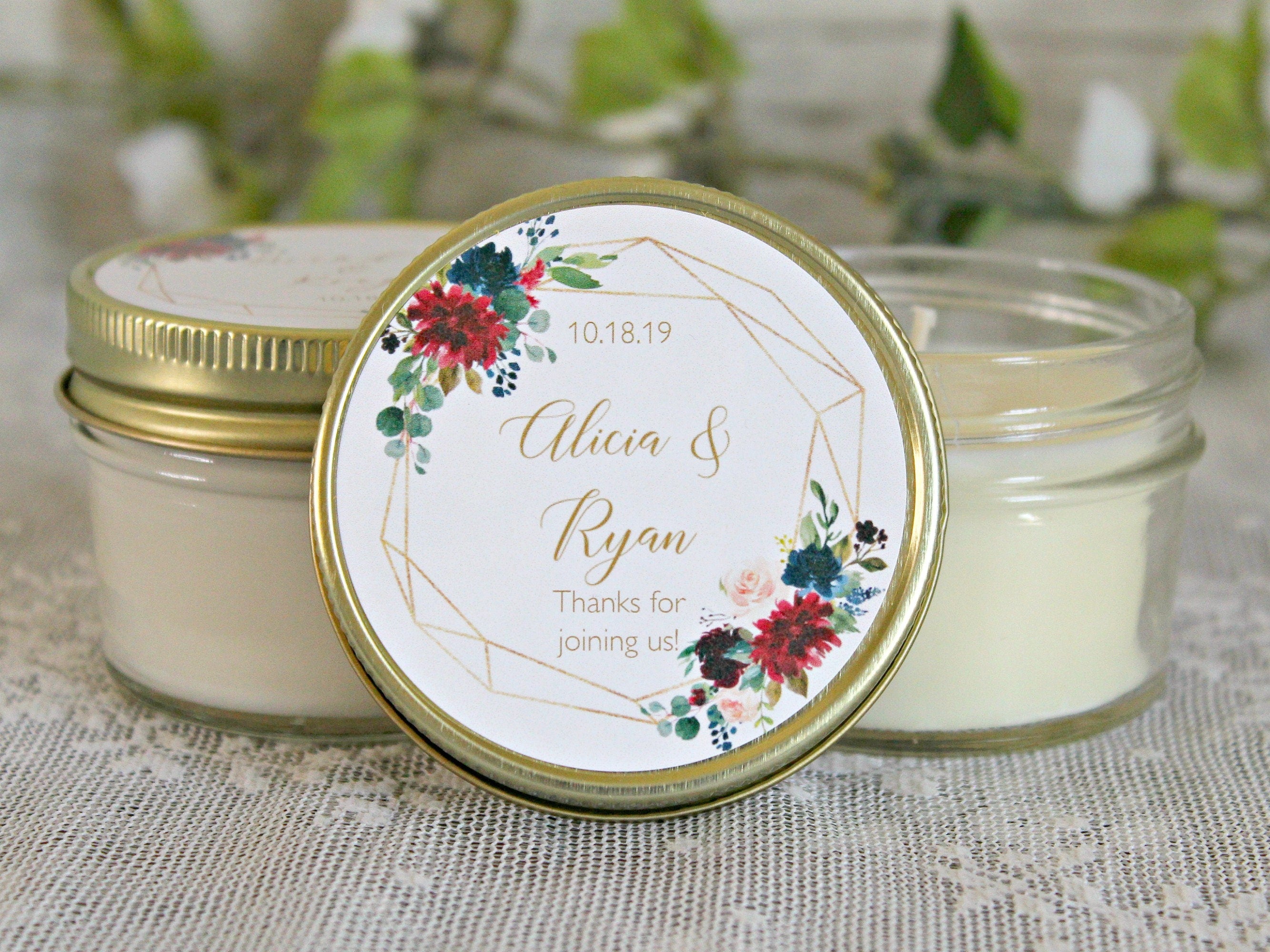 Navy, Burgundy & Gold Wedding Favor