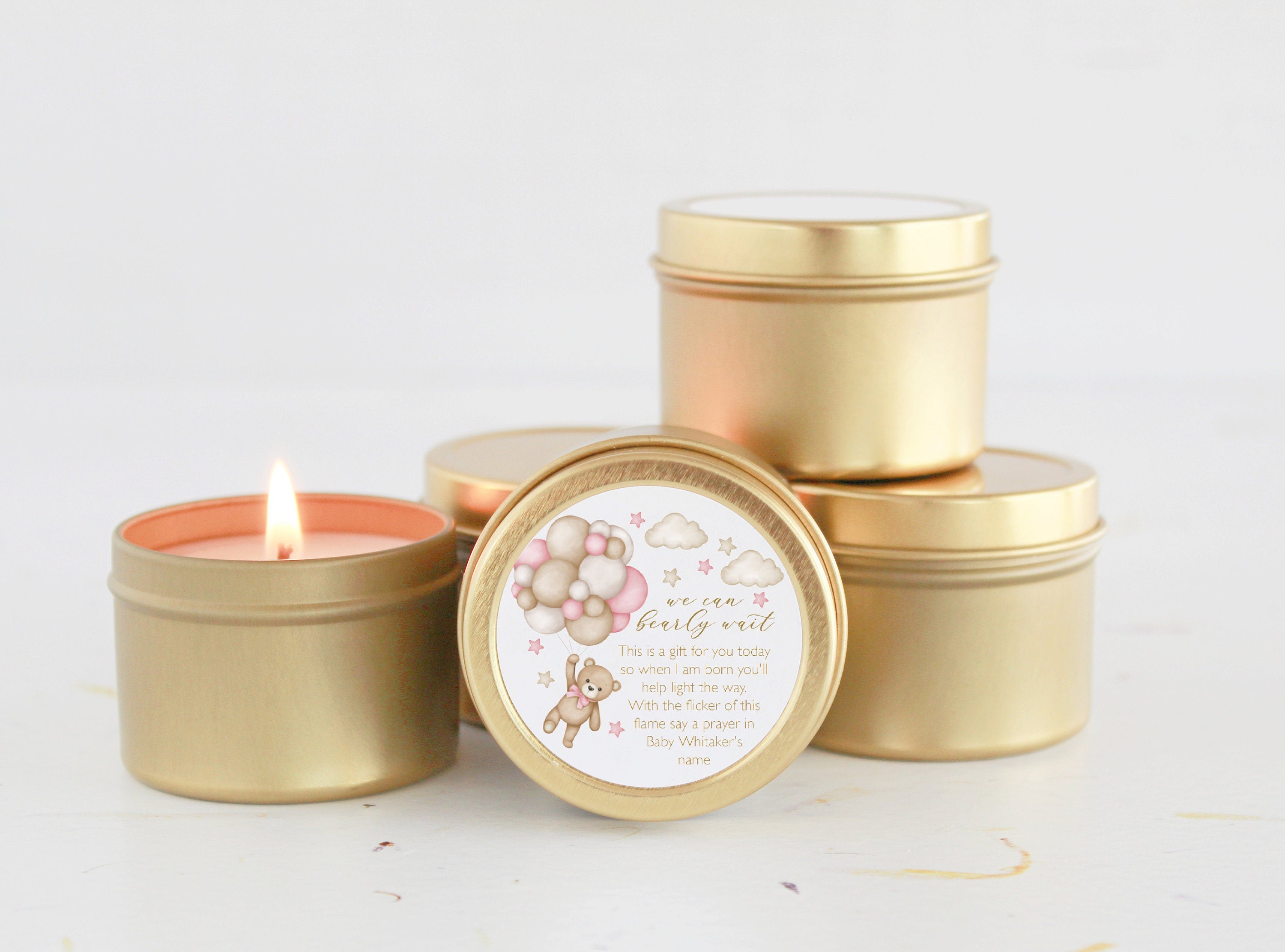 Teddy Bear Baby Shower Tins - Set of 10
