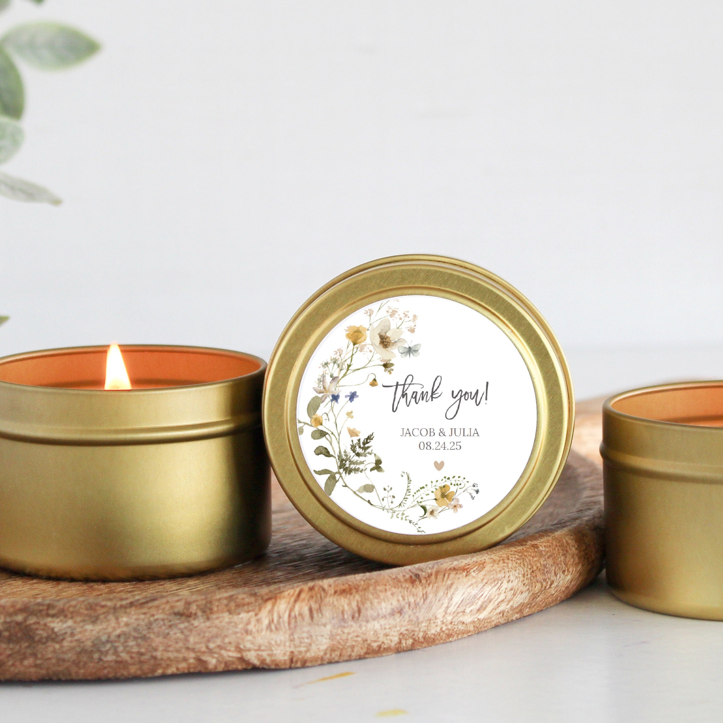 Wildflower Wedding Favors Tins - Set Of 10