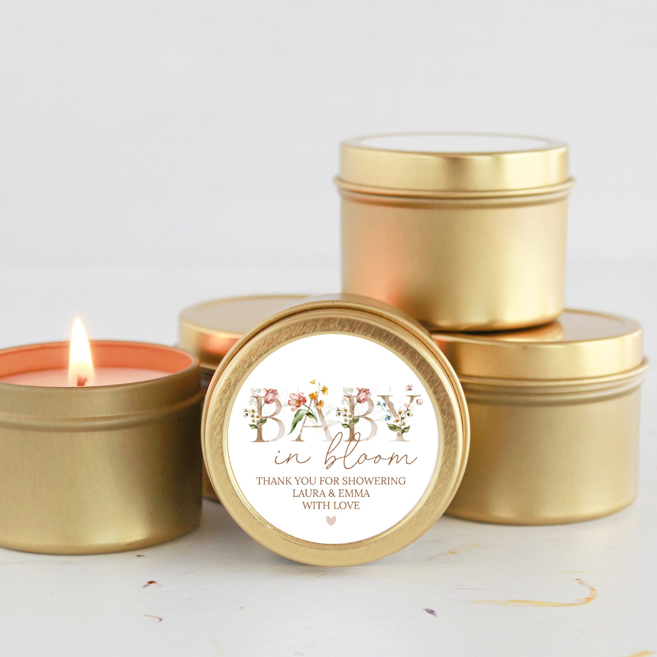 Baby in Bloom Shower Tins - Set of 10