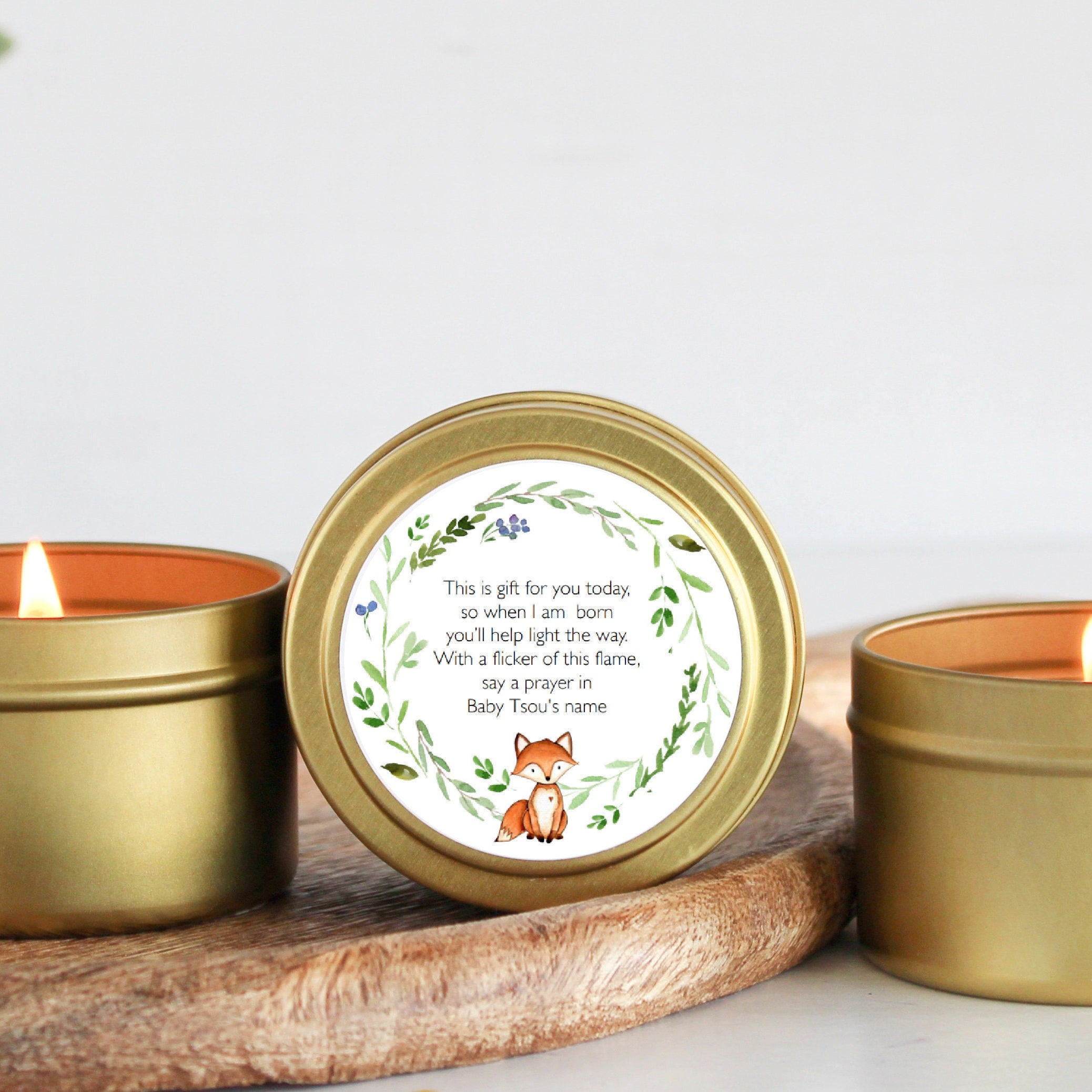 Woodland Fox Baby Shower Tins - Set of 10