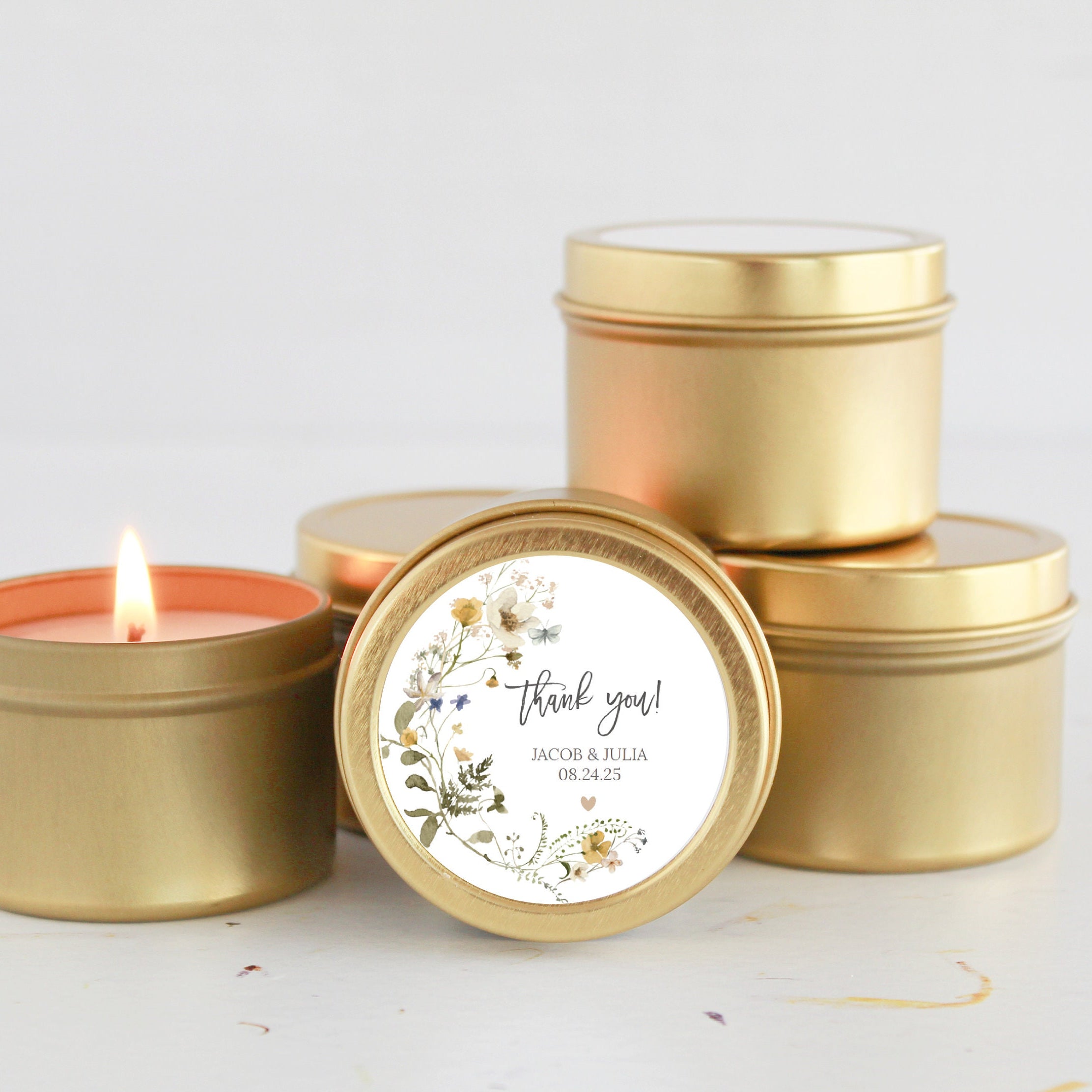 Wildflower Wedding Favors Tins - Set Of 10