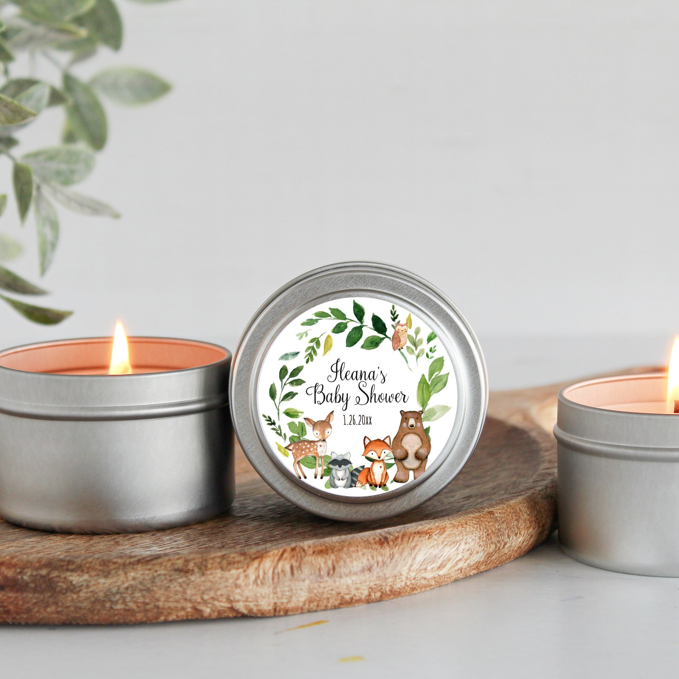 Woodland Baby Shower Tins - Set of 10