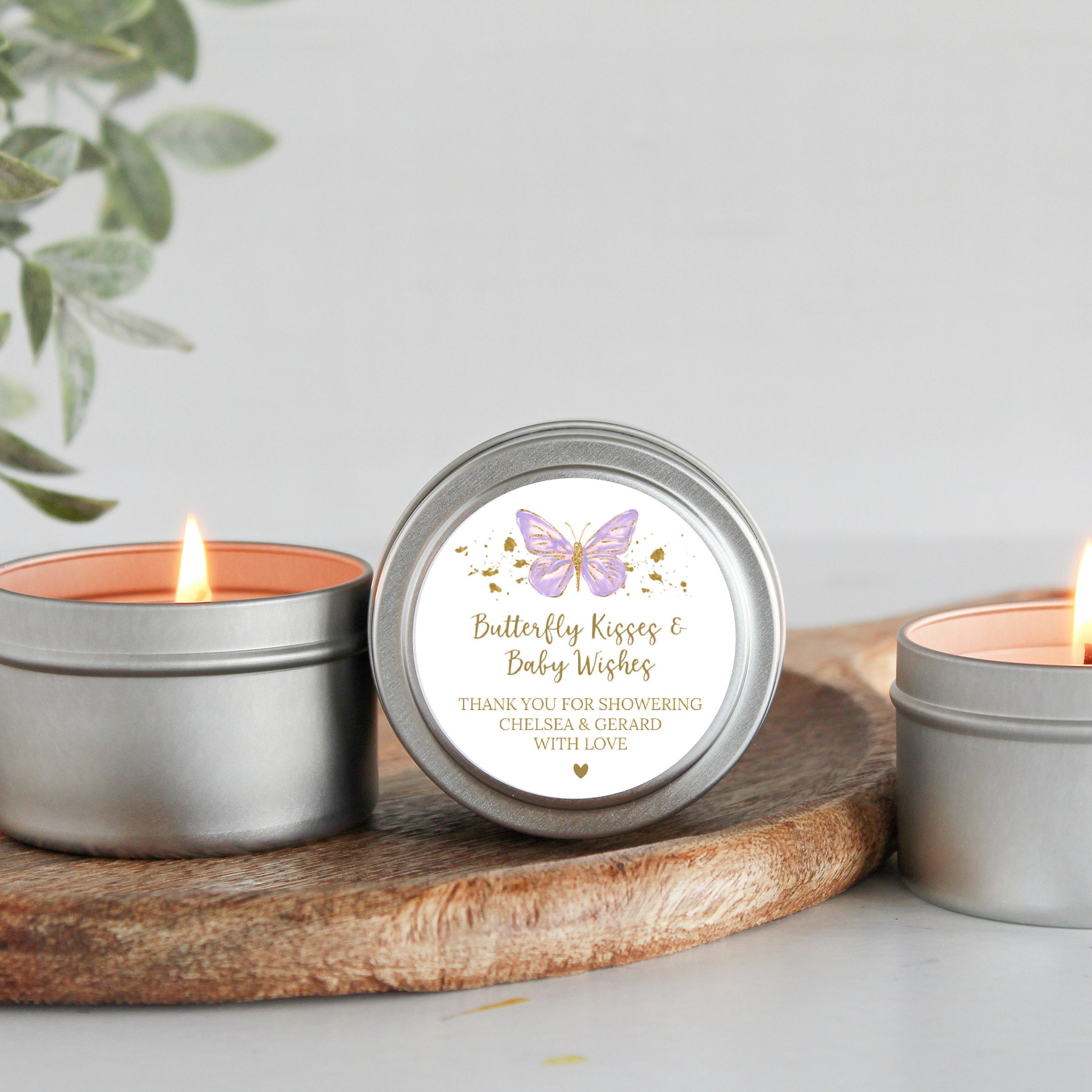Butterfly Baby Shower Tins - Set of 10