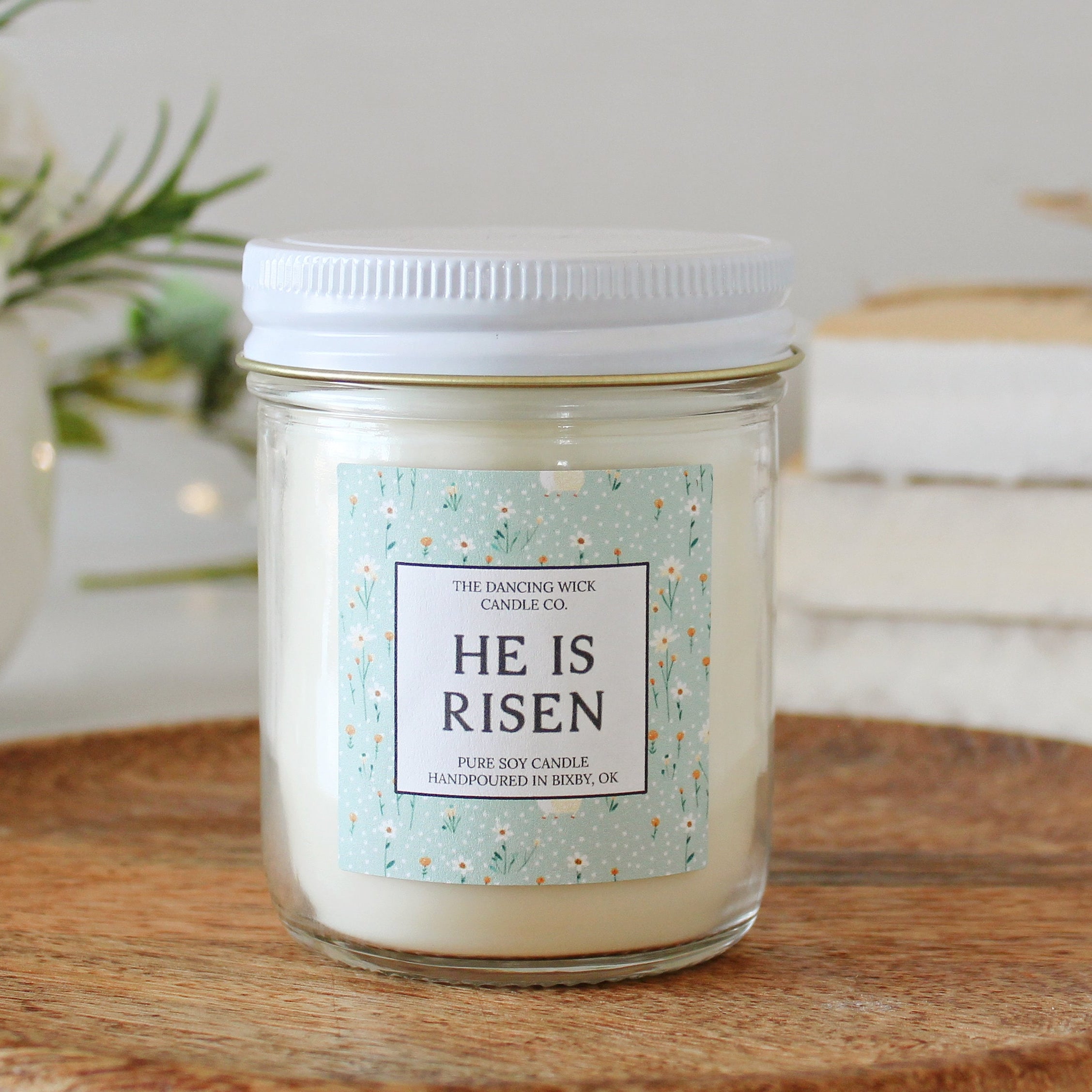 He is Risen Easter Candle