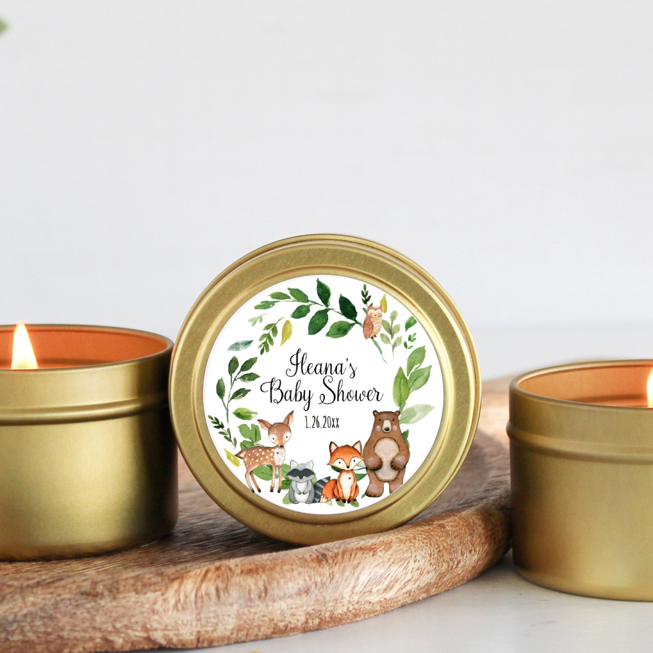 Woodland Baby Shower Tins - Set of 10