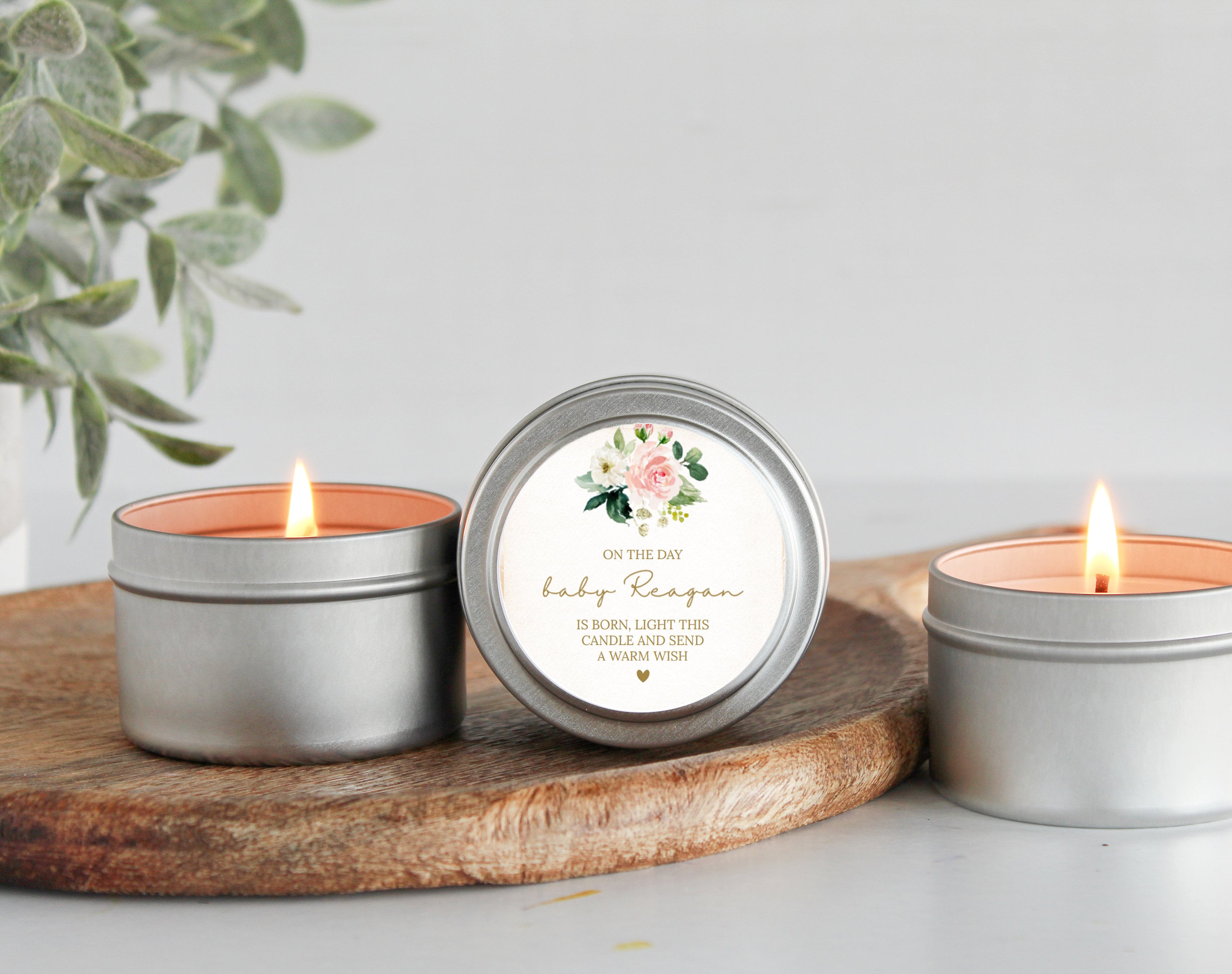 Eucalyptus Baby Shower Tins - Set of 10
