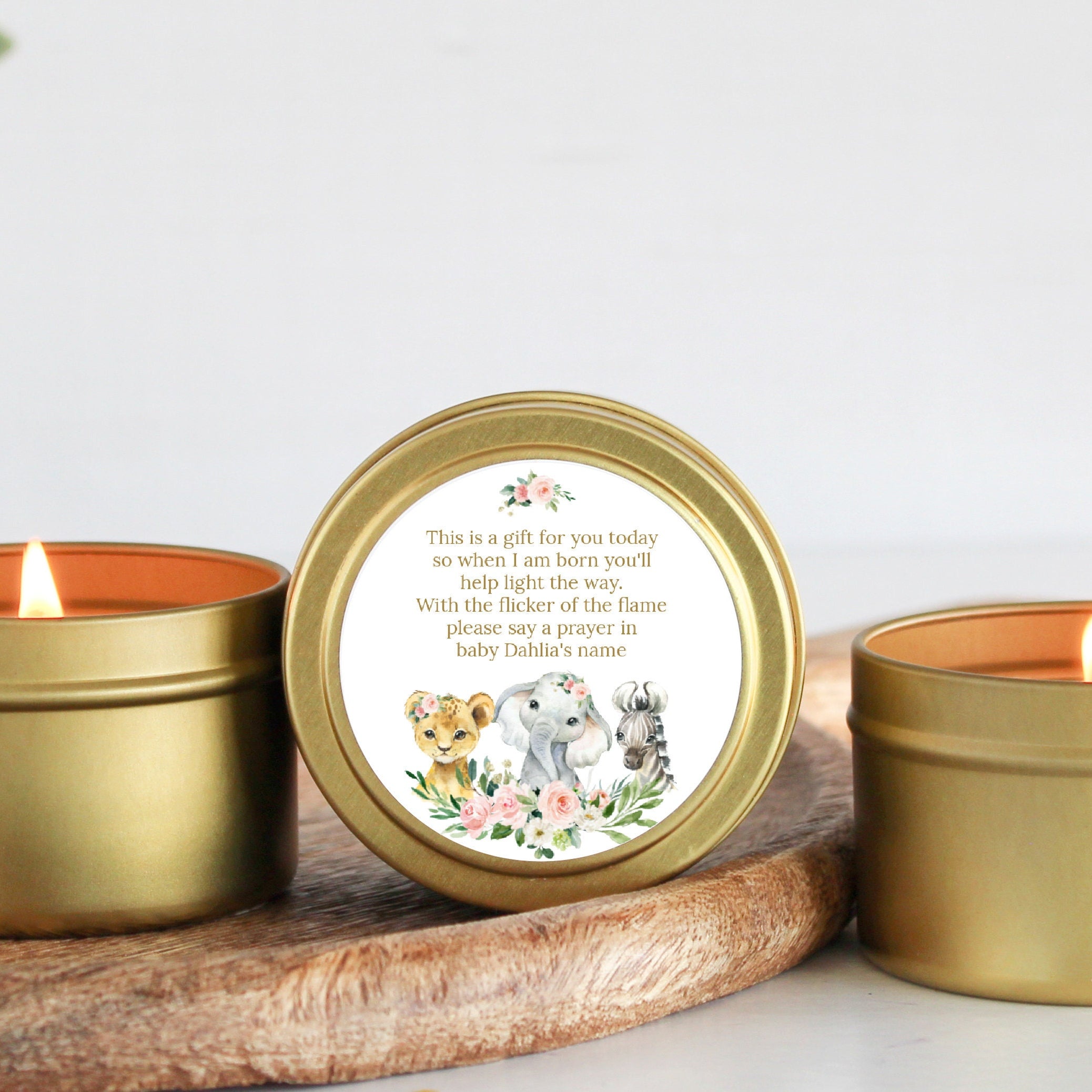 Safari Baby Shower Tins - Set of 10